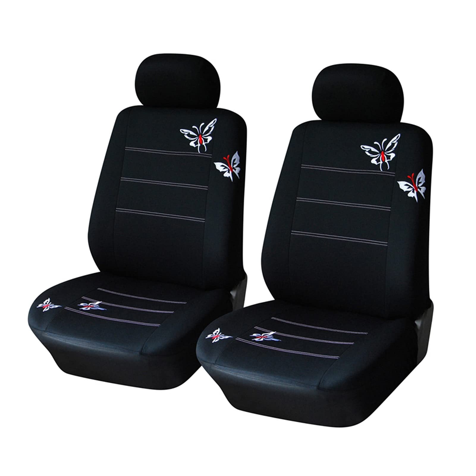 **AxleZx Universal Car Seat Cover for SUV & Car - Polyester Cloth with Butterfly Embroidery - Protective Seat Covers for Various Models - Interior Accessories (Color: Black) - Perfect for Daily Commute, Road Trips & Car Protection**