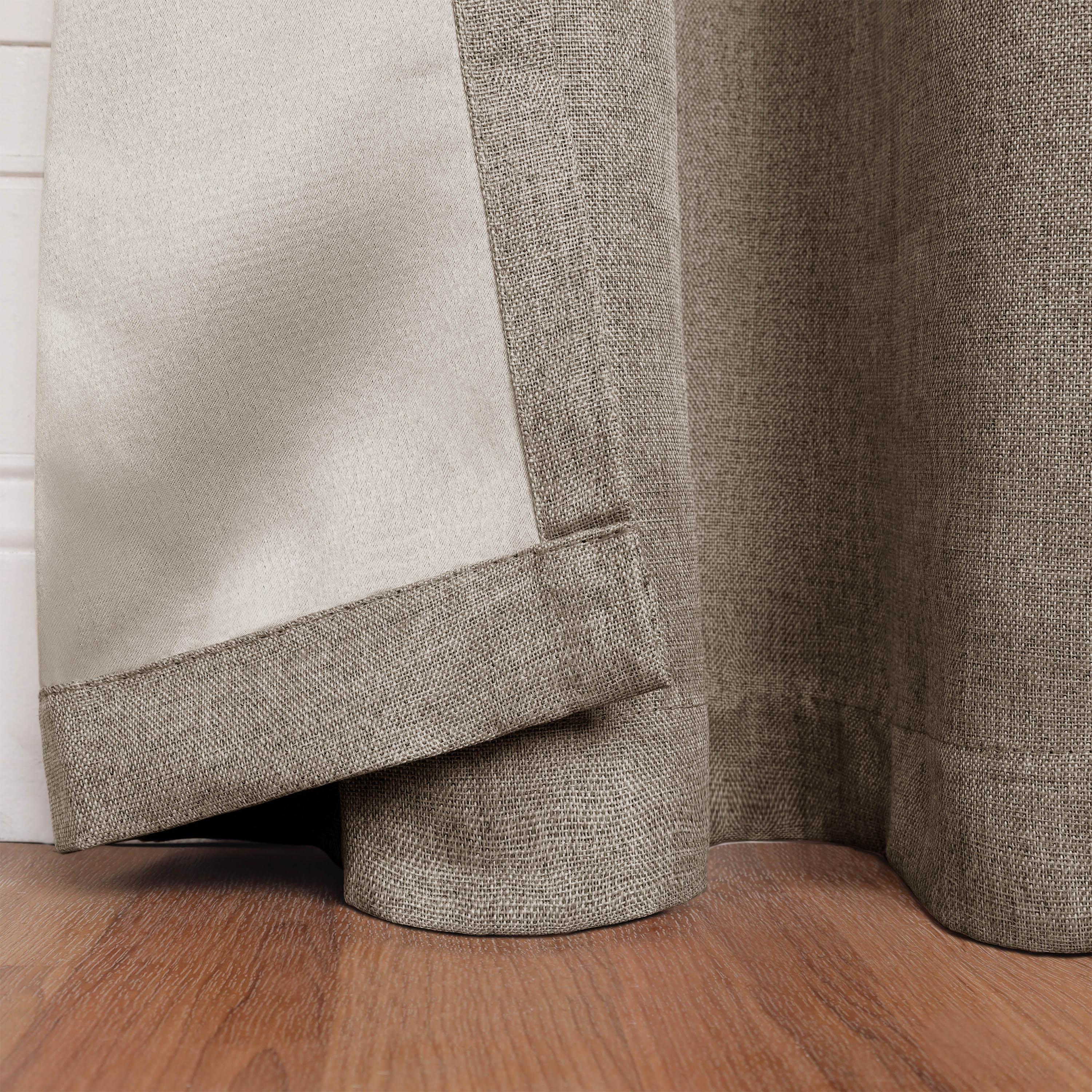 Premium Linen Pattern Blackout Curtains Set - Washable Room Darkening Window Treatments for Bedroom & Living Room - Noise Reducing & Energy Efficient Home Decor