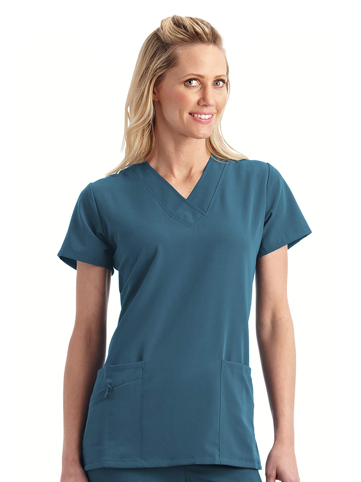 Jockey Women's V-Neck Crossover Scrub Top - Comfortable Medical Uniform for Nurses & Healthcare Professionals | Perfect for Hospitals, Clinics & Long Shifts