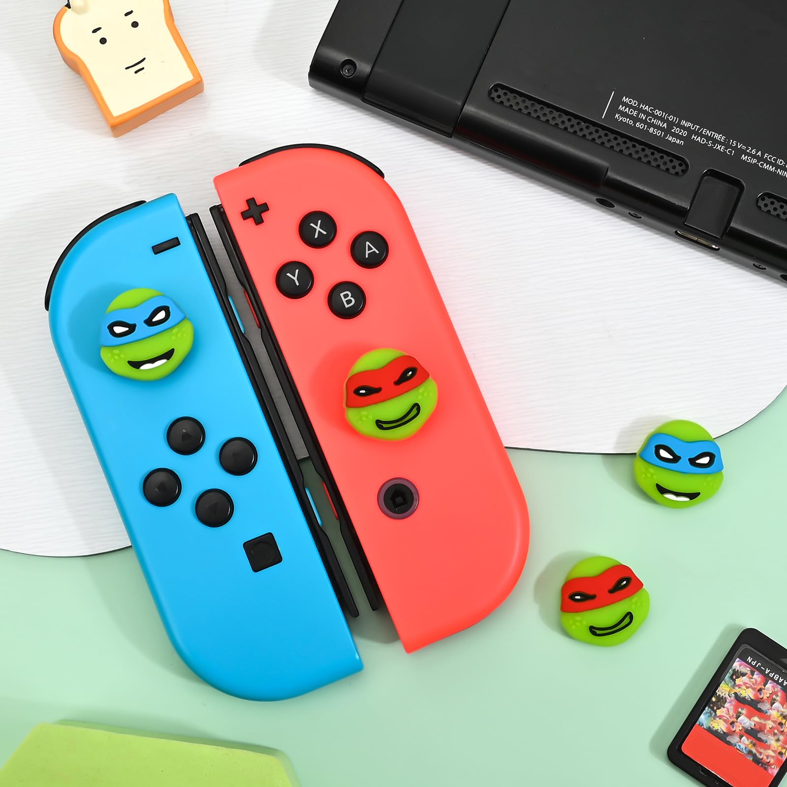 DLseego Soft Silicone Joycon Thumb Grips for Nintendo Switch/Switch Lite/Switch OLED - Anti-Slip Protective Controller Caps (4PCS, Green Turtles Design) - Perfect for Gaming Comfort & Enhanced Grip During Long Play Sessions