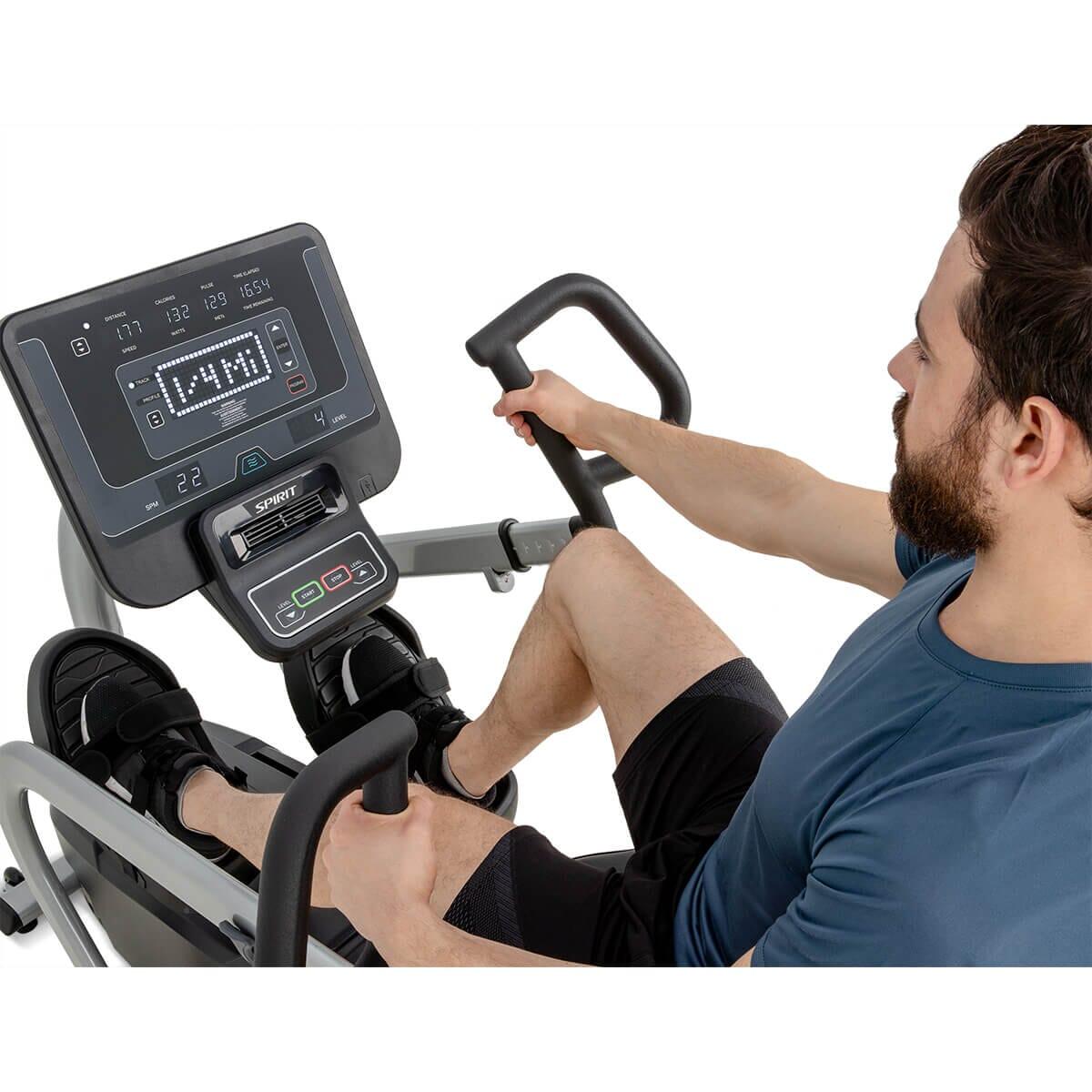 Spirit Fitness CRS800S Recumbent Stepper Exercise Bike - Low Impact Cardio Machine for Home Gym, Seniors & Physical Therapy - Compact Seated Workout Equipment for Small Spaces