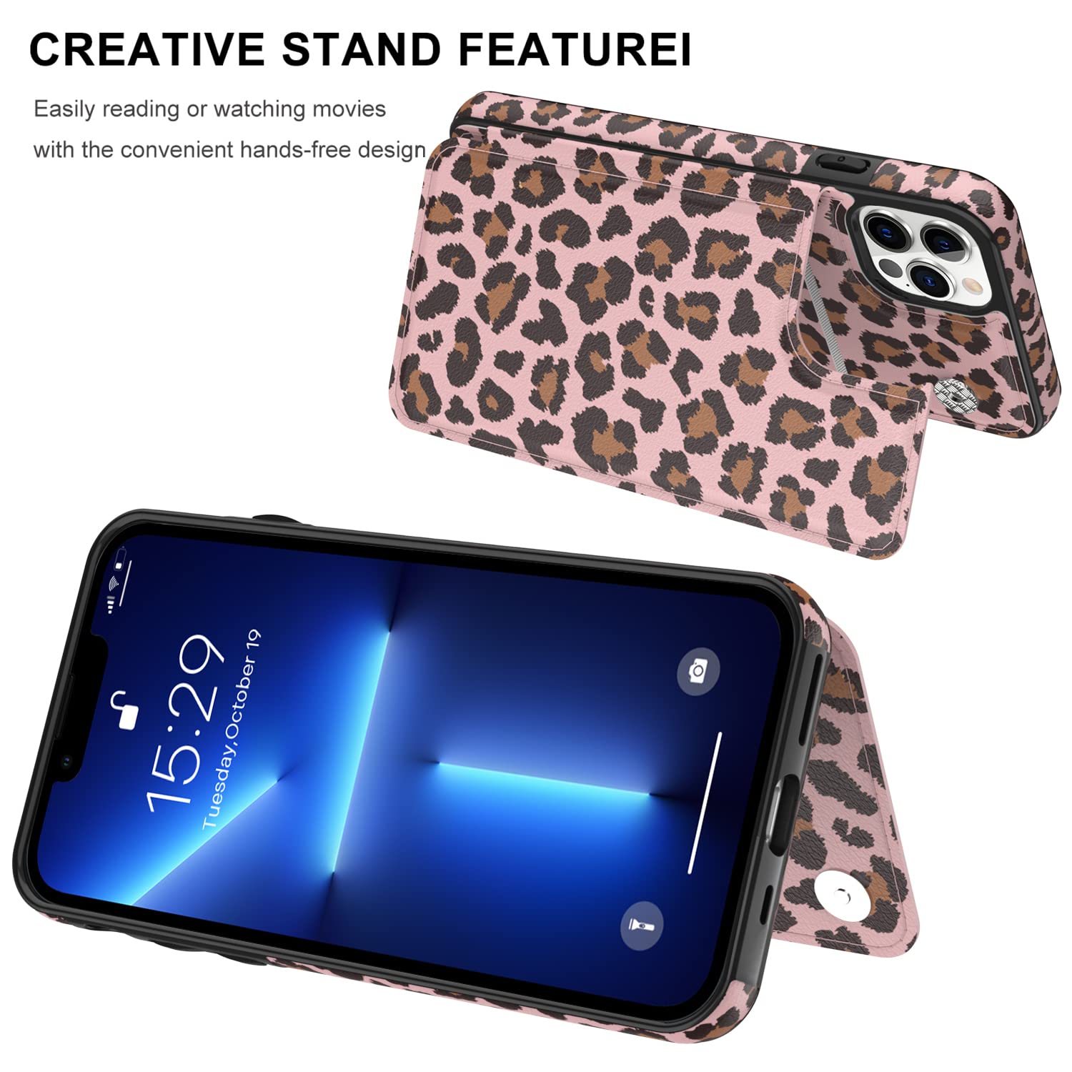 LETO Genuine Leather Wallet Case for iPhone 13 Pro Max (6.7
