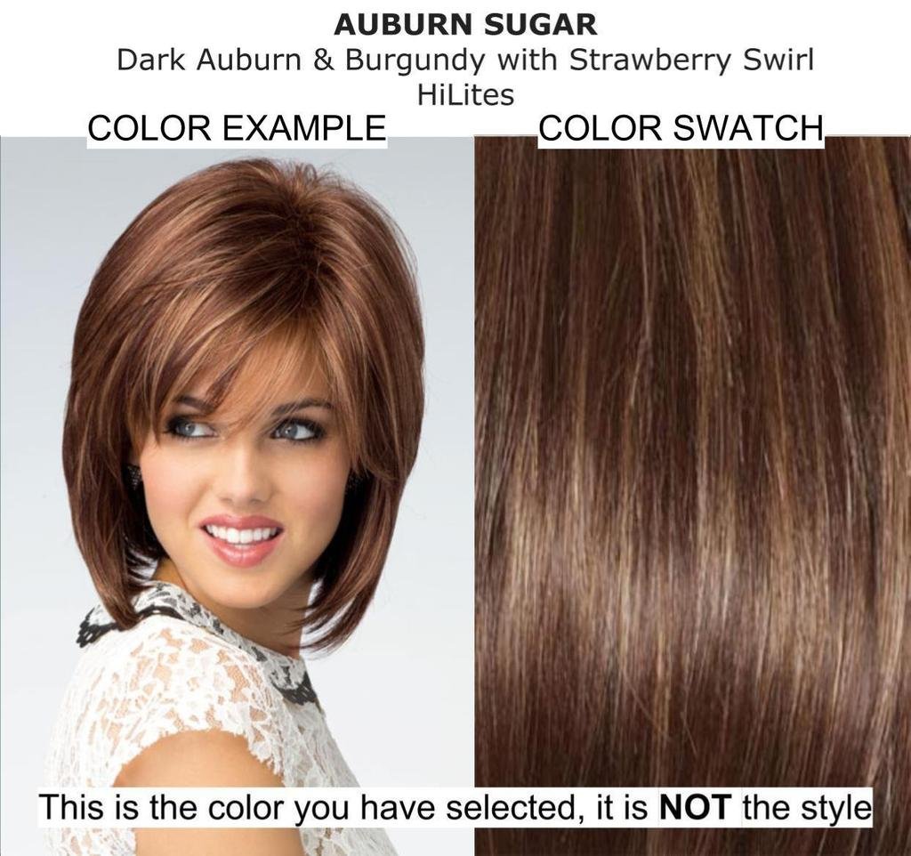 Stevie Wig by Amore - Auburn Sugar Synthetic Hair Wig with Wig Cap, Wide Tooth Comb, Travel Size Shampoo & Christy's Wigs Guide Book (5-Piece Bundle) - Perfect for Cosplay, Costume Parties & Everyday Wear