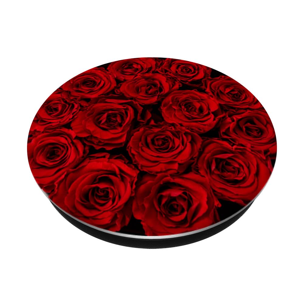 Red Rose Flower Bouquet Floral PopSockets Standard PopGrip - Swappable Phone Grip & Stand for iPhone, Samsung, Smartphones - Perfect for Valentine's Day, Weddings & Romantic Gifts
