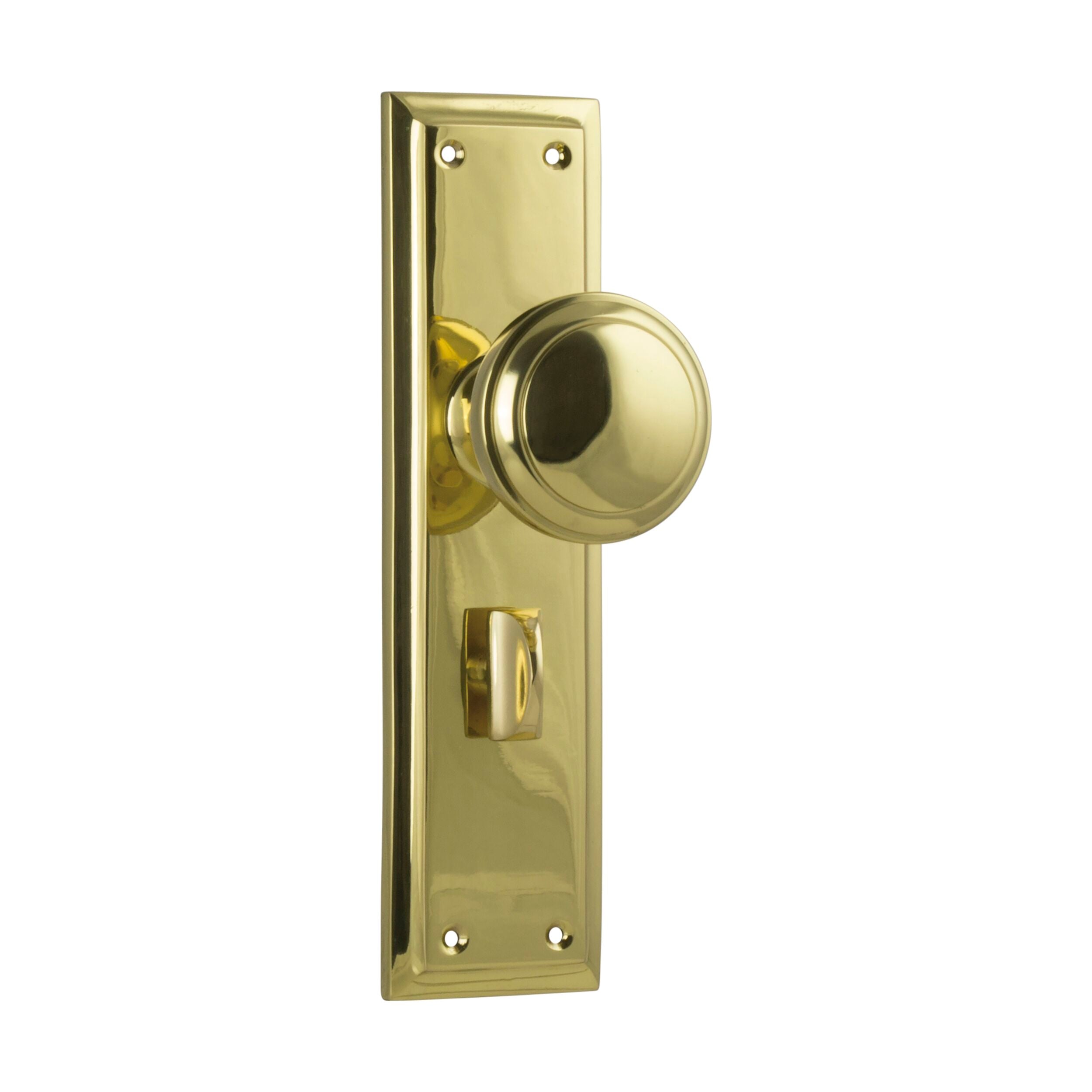 Milton Privacy Door Knob Pair - Polished Brass, 0720P, H200xW50xP73mm - Perfect for Bedroom & Bathroom Doors
