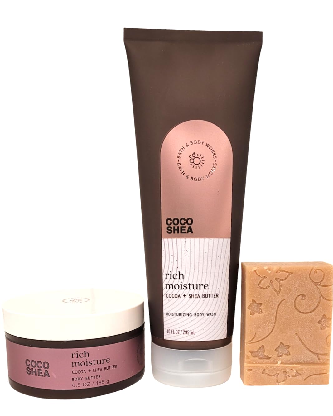 Coco Shea Moisturizing Body Wash & Body Butter Set with Rosebud Ranch Goat Milk Soap Sample - Hydrating & Nourishing for Dry Skin - Perfect for Shower, Spa & Self-Care Routine