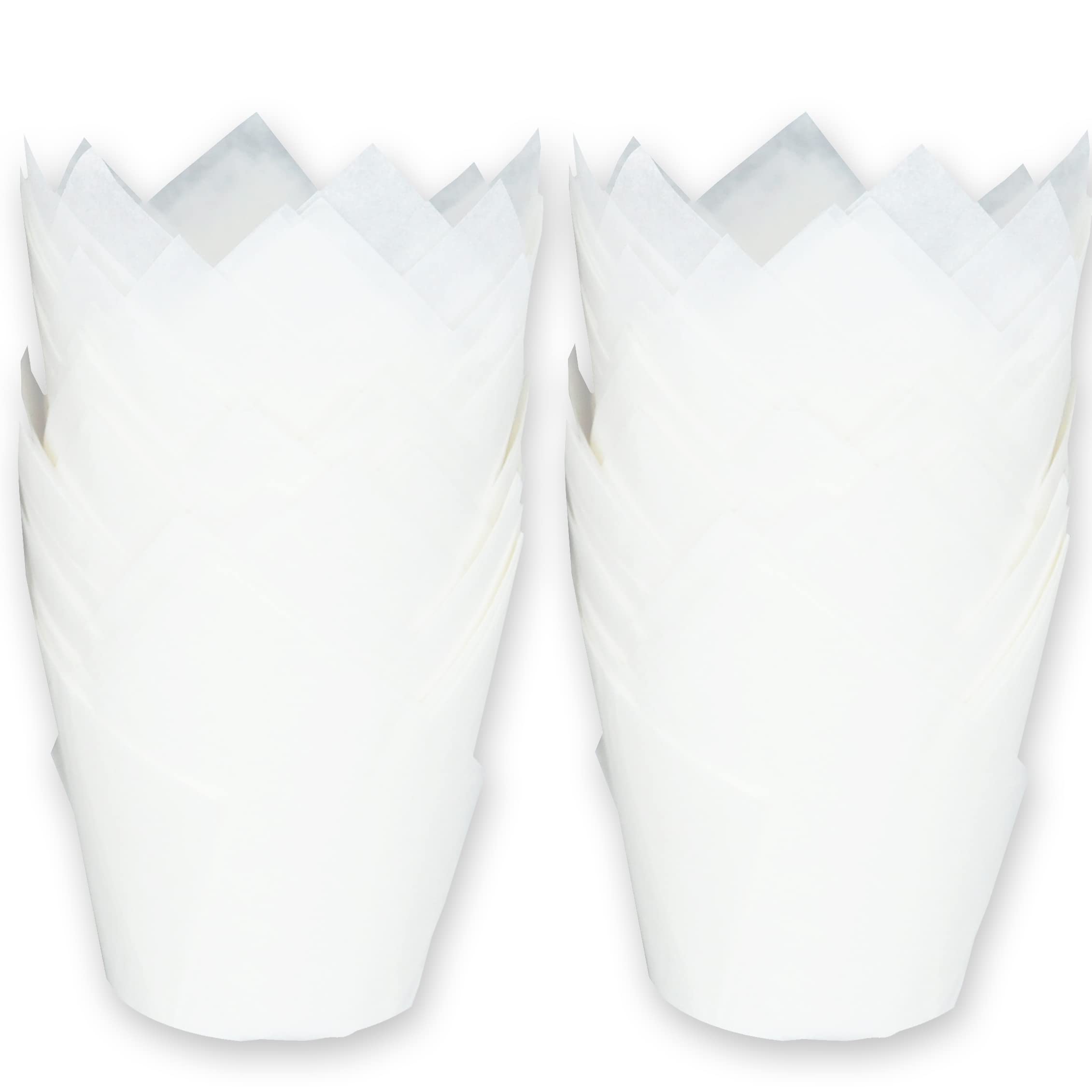 Premium White Tulip Baking Cups 2.25
