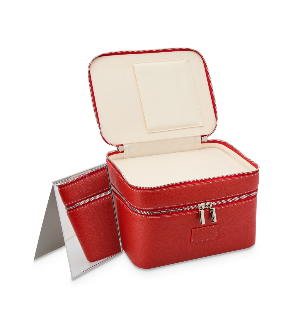 Duo Vanity Case - Travel Makeup Organizer with Mirror, Perfect for Women's Cosmetic Storage & On-the-Go Beauty Essentials | Ideal for Home, Office & Vacation Use