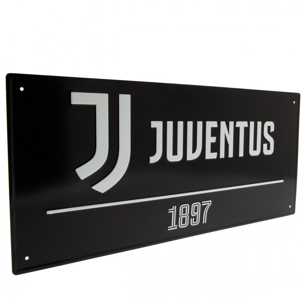 Juventus FC Street Sign - Black Juventus Soccer Club Wall Decor for Fans - Perfect for Home, Office, or Game Room Decorations