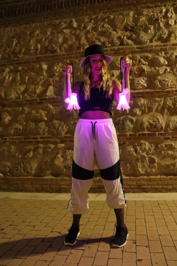 KOSMOS LED Flower Poi - Colorful Light Up Spinning Toys for Dance, Flow Arts, and Nighttime Performances
