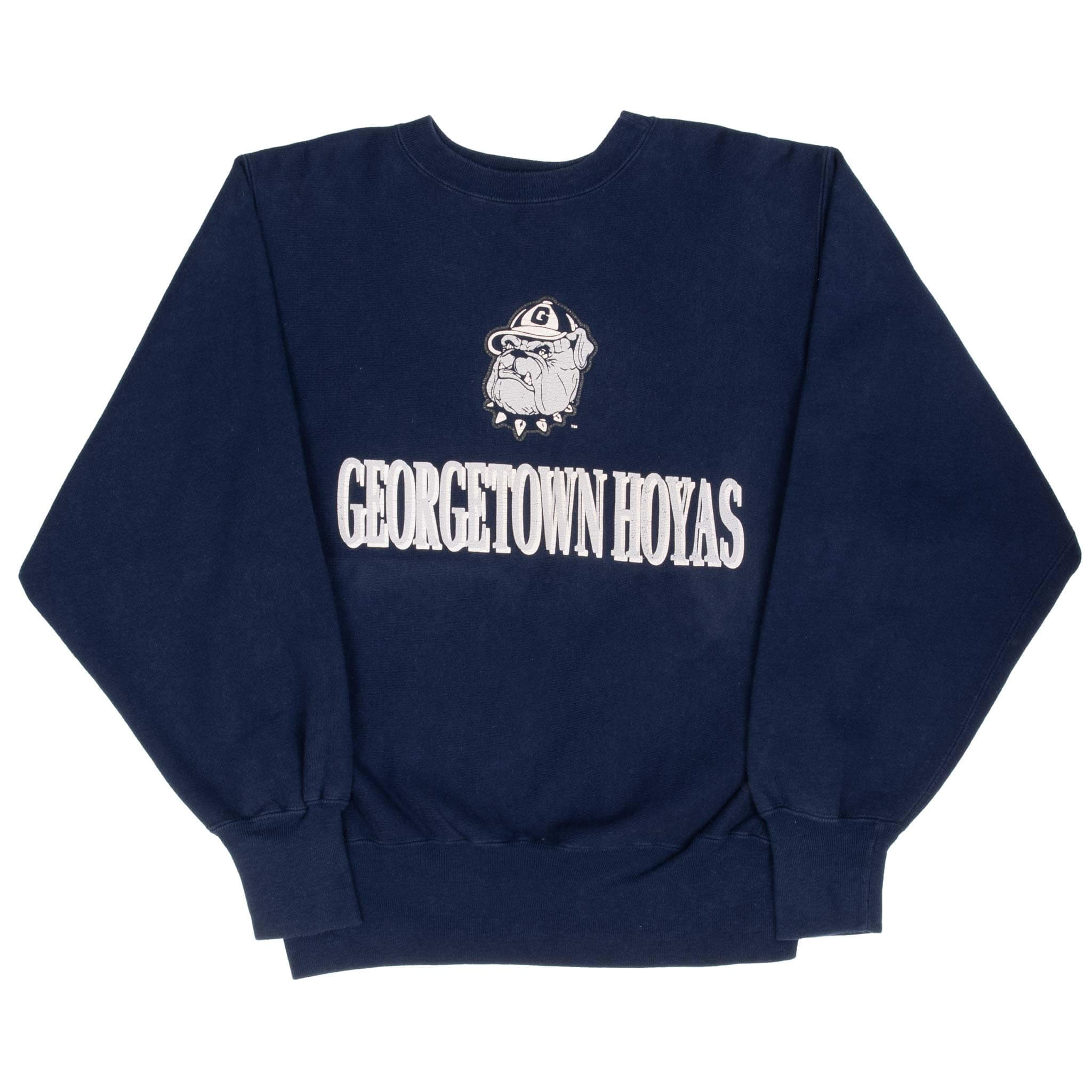 Vintage Champion Reverse Weave Georgetown Hoyas Sweatshirt 1990s Medium Made in USA - Retro College Basketball Fan Gift & Casual Streetwear for Men and Women