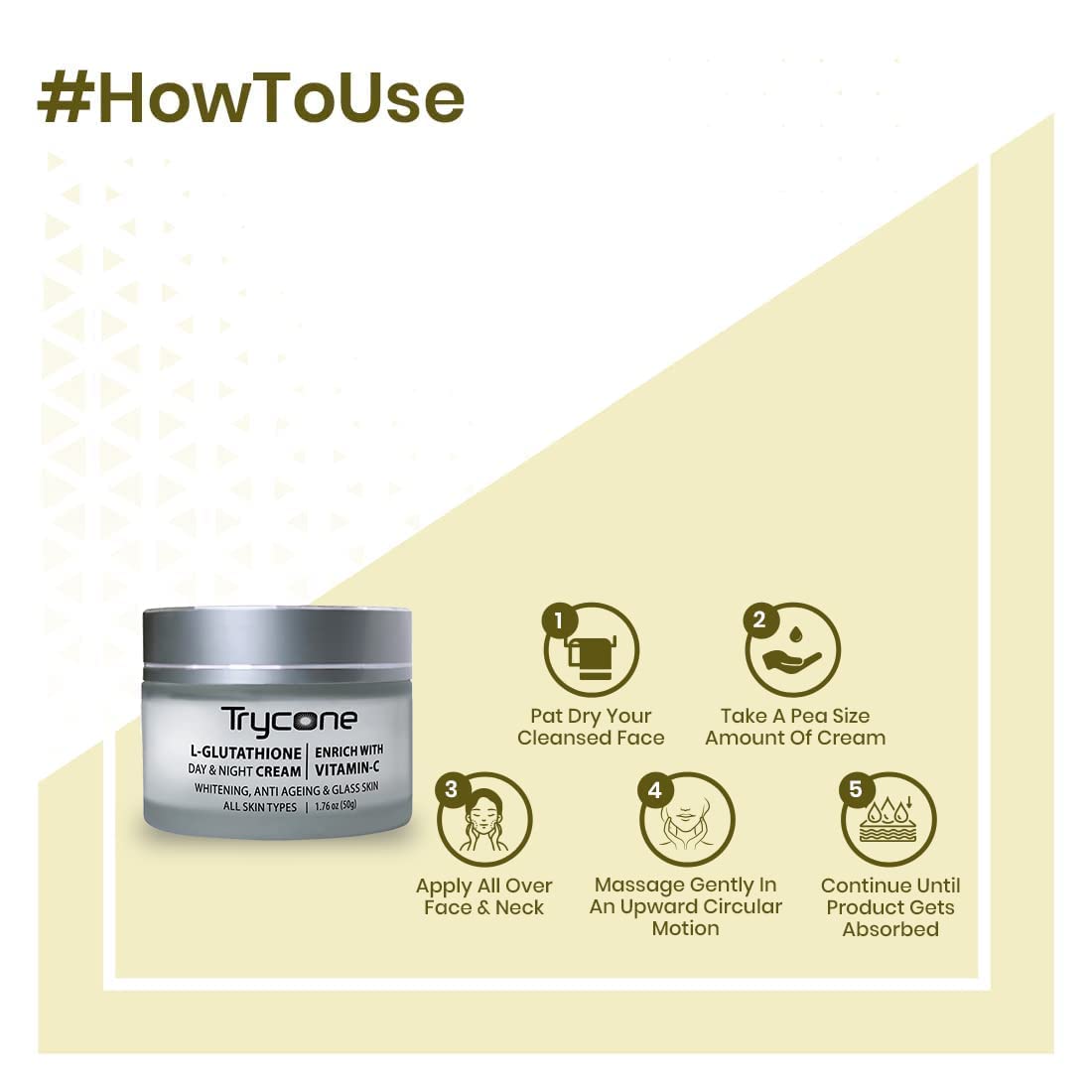 L-Glutathione & Vitamin C Brightening Face Cream for Skin Whitening, Anti-Aging & Glass Skin Effect | Enriched with Natural Actives | 50g | Perfect for Daily Skincare Routine & Nighttime Skin Repair