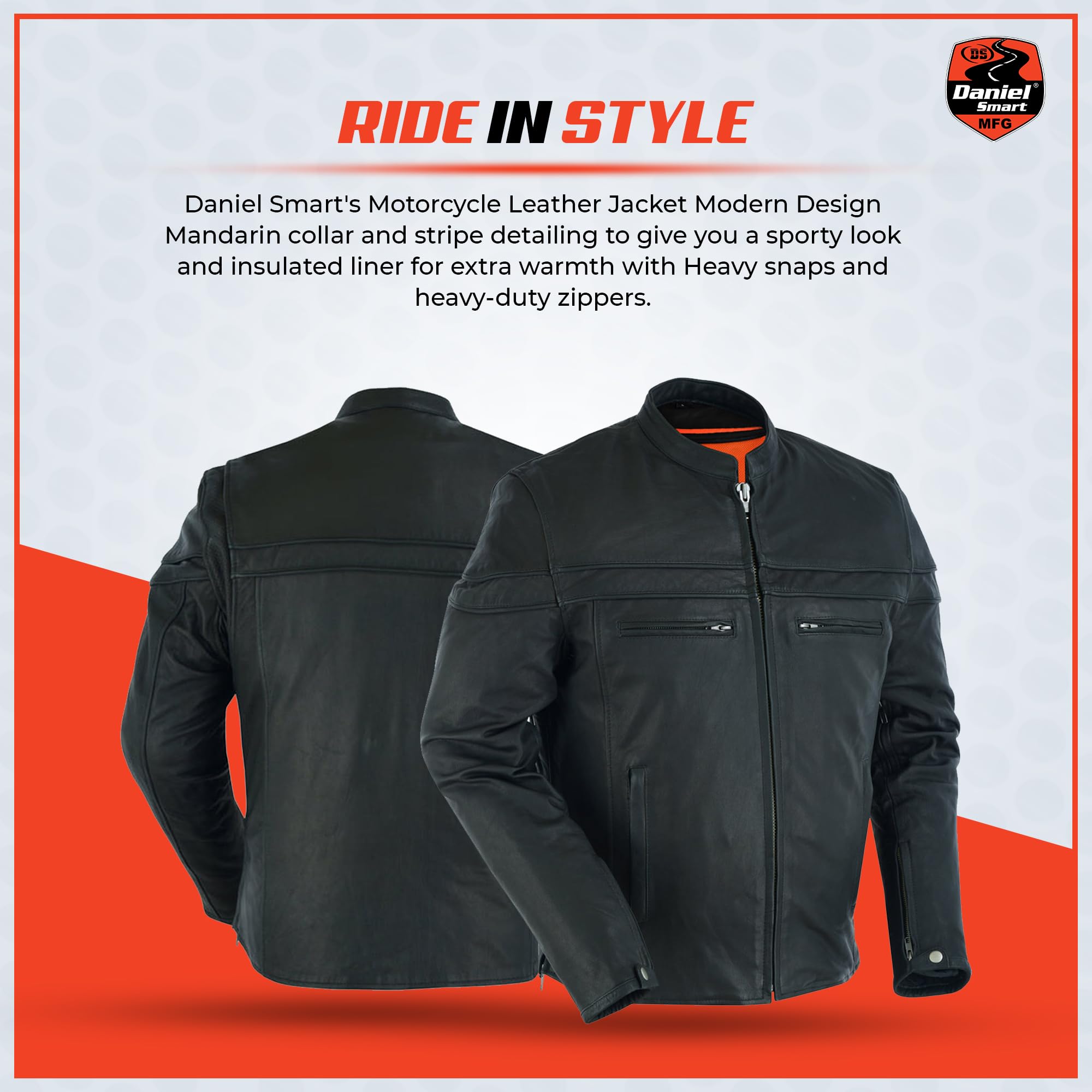 Premium Men's Goatskin Leather Motorcycle Jacket - Daniel Smart Biker Jacket with Concealed Armory Pocket | Durable & Stylish Riding Gear for Urban Commuting & Adventure Tours