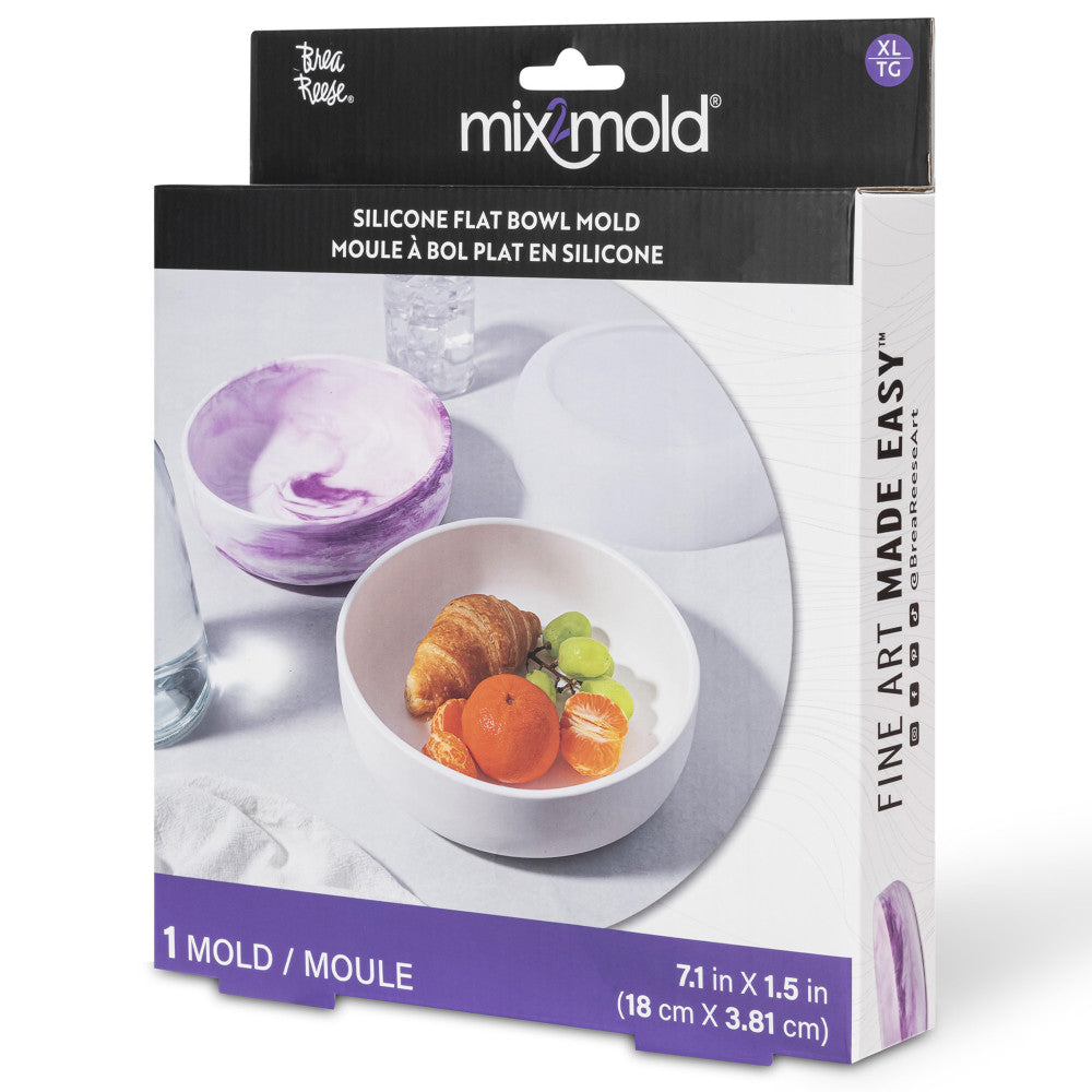 Brea Reese Mix2Mold Silicone Shallow Bowl Craft Mold for DIY Resin, Soap, Candle Making - Perfect for Art Projects, Home Decor & Gift Making