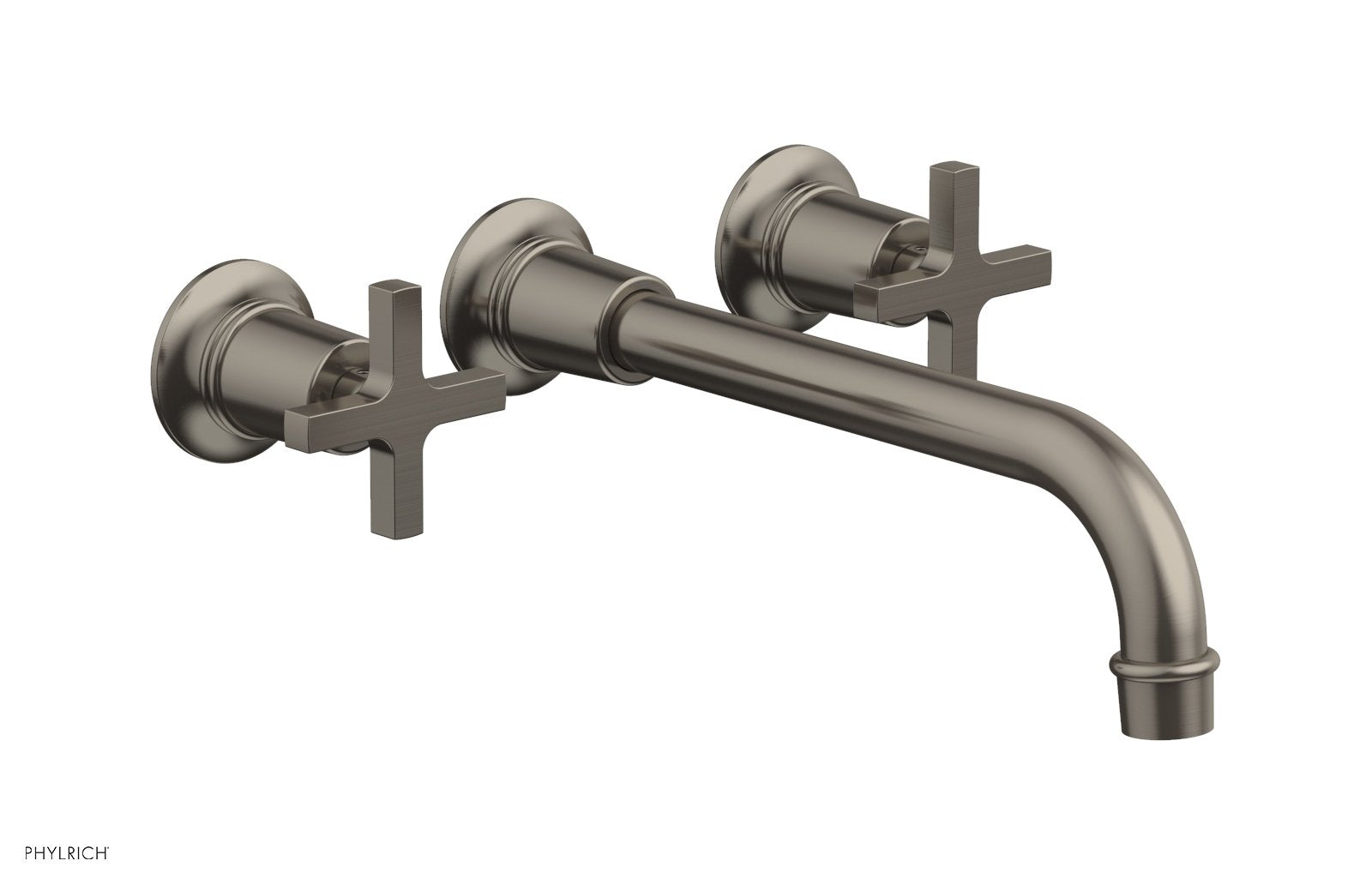 HEX MODERN Wall Mounted Lavatory Faucet Set with 10-Inch Spout and Cross Handles - Model 501 13 10 - Perfect for Bathroom Vanity, Powder Room & Modern Home Decor