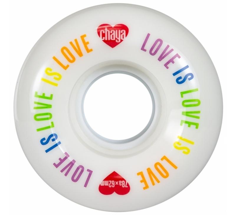Chaya Love is Love Outdoor Skateboard Wheels 4 Pack - High-Performance Wheels for Skateboarding, Longboarding & Outdoor Sports