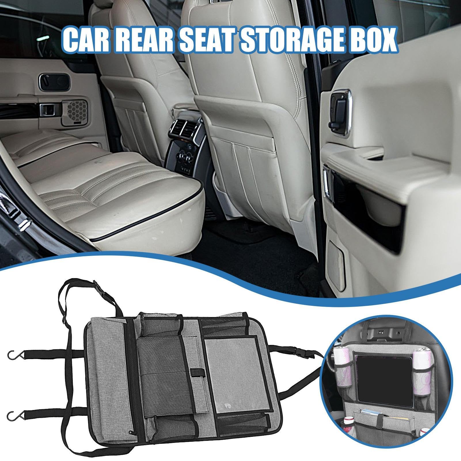 Car Backseat Organizer with Storage Pockets & Tablet Holder - Kids Travel Organizer for Toys, Snacks & Essentials - Perfect for Road Trips & Family Car Rides