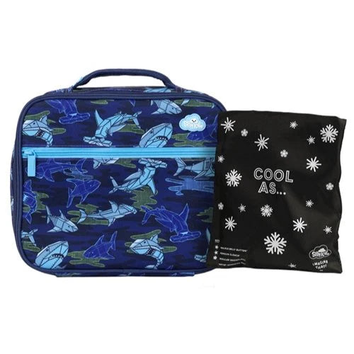 Spencil Insulated Lunch Bag with Chill Pack - Leakproof Cooler Tote for Work, School & Picnics | Robo Shark Design | BPA-Free & Eco-Friendly | Perfect for Office, Beach & Outdoor Activities