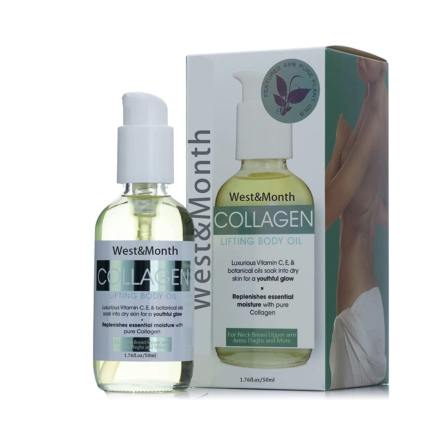 Premium Firming Collagen Body Oil for Skin Tightening - Anti-Aging Treatment for Shoulders, Arms & Thighs | Hydrating & Nourishing for Smooth, Youthful Skin | Perfect for Post-Workout Recovery & Nighttime Skincare Routine
