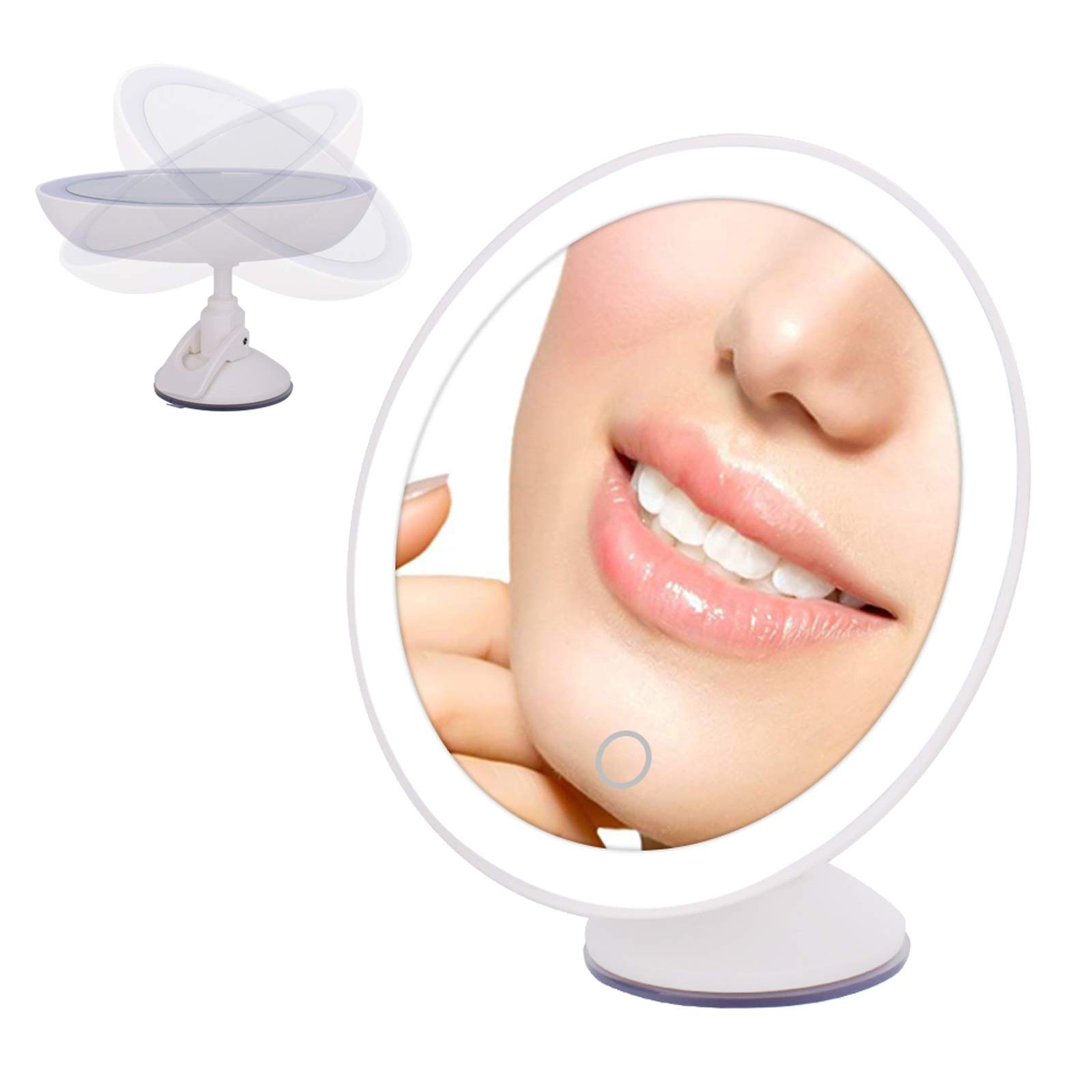 XYNH 10X Magnifying LED Makeup Mirror with Adjustable Gooseneck & 360° Rotation - Powerful Suction Cup for Bathroom Vanity, Travel & Home Use - Perfect for Makeup Application, Skincare Routine and Hair Styling