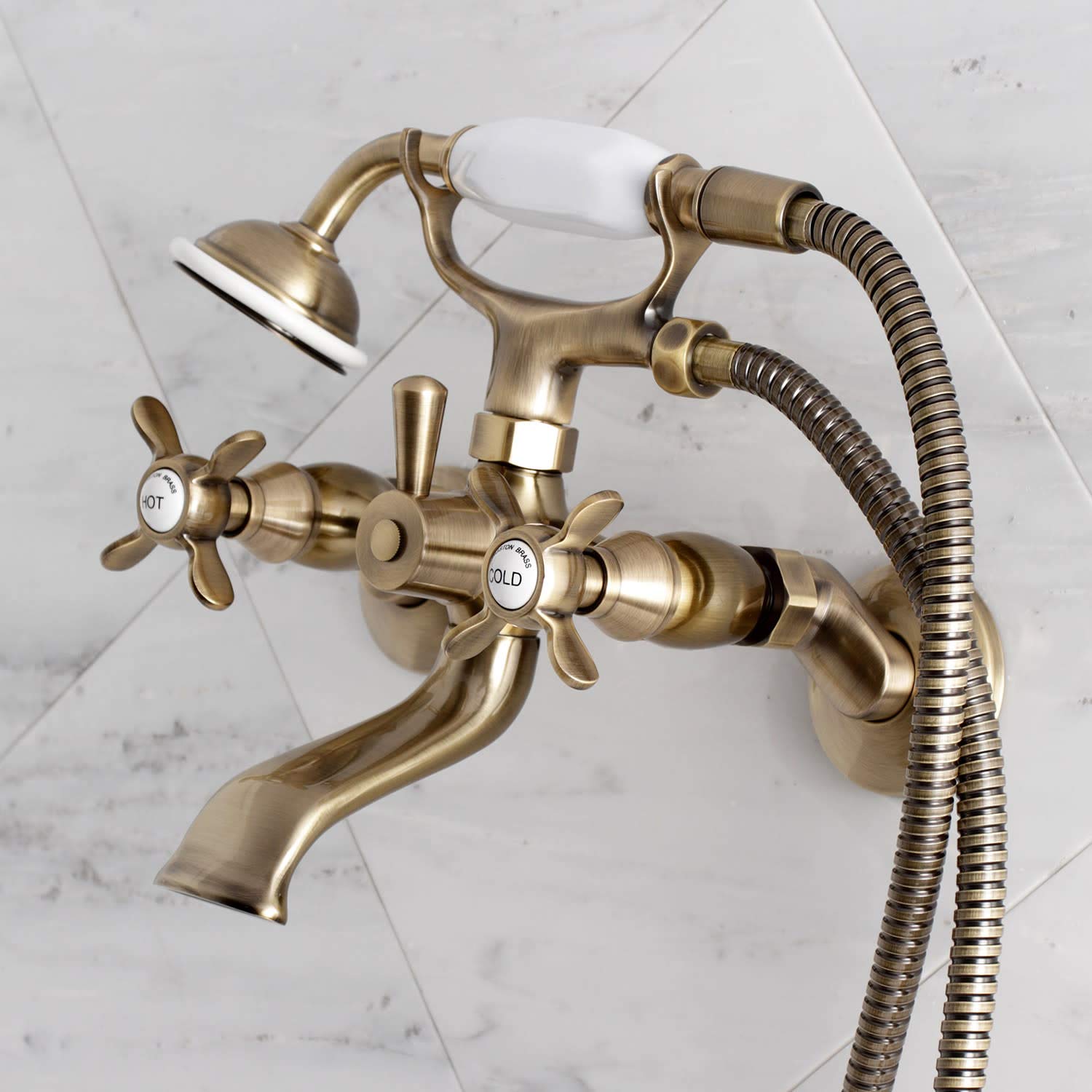 Kingston Brass KS285ORB Essex Clawfoot Tub Faucet - 7 Inch Spout Reach, Oil Rubbed Bronze Finish - Vintage Style Bathroom Fixture for Clawfoot & Freestanding Tubs