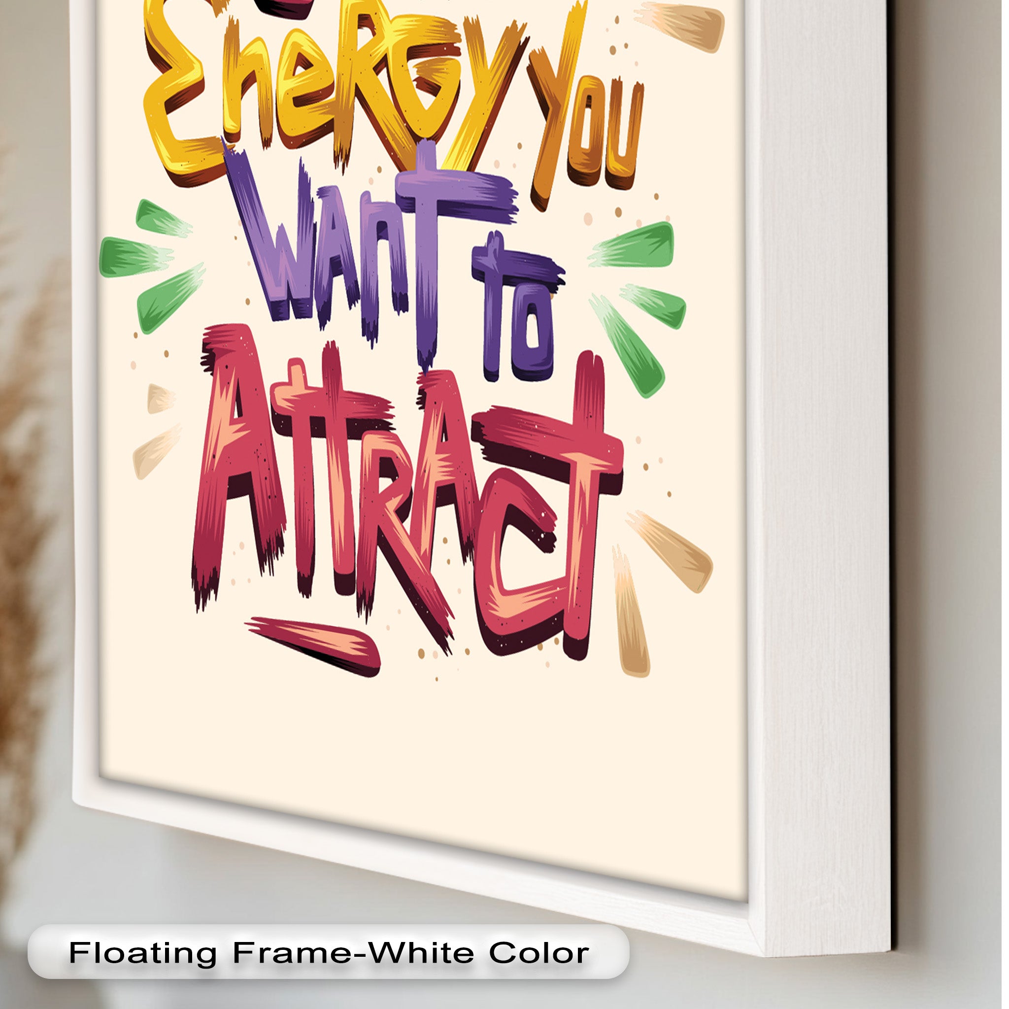 Inspirational Oil Painting - Be the Energy You Want to Attract - Motivational Wall Art for Home, Office & Meditation Space