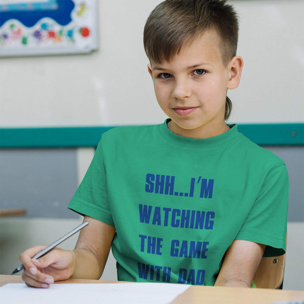 Funny Toddler Soccer T-Shirt - 'Shh... I'm Watching The Game with Dad' Cotton Tee for Boys & Girls | Cute Lavender Soccer Humor Baby Outfit | Perfect for Game Day, Father-Child Bonding & Playdates
