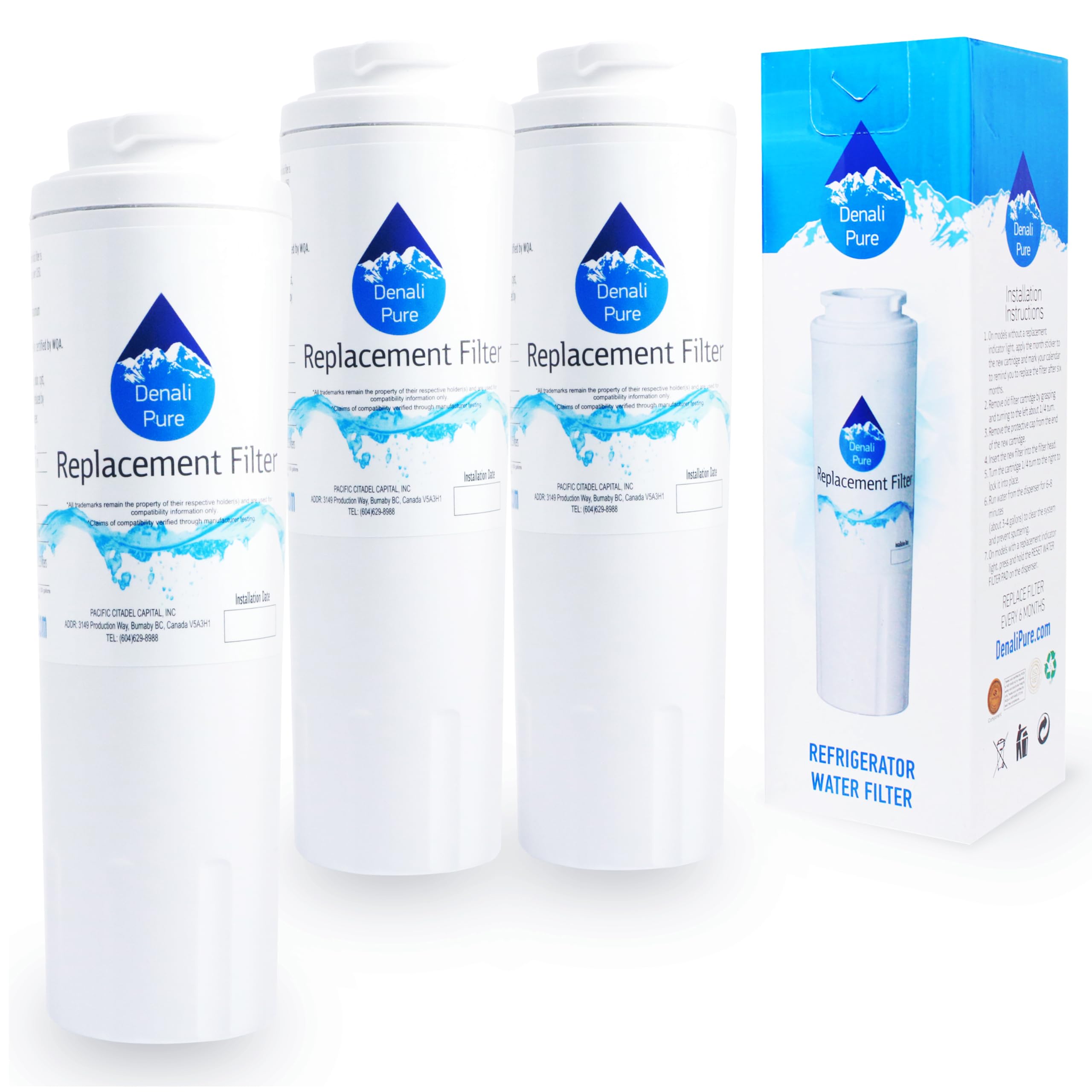 3-Pack Maytag UKF8001 Compatible Refrigerator Water Filter Replacement - MFI2670XEW6 Certified, BPA Free, for Clean Drinking Water - Perfect for Home, Office & RV Use