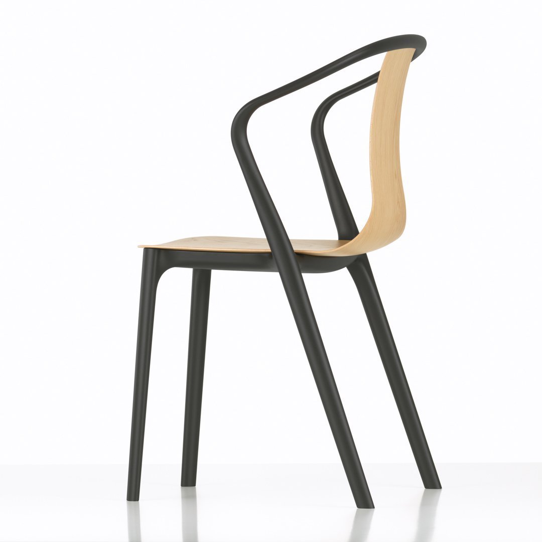 Belleville Wood Armchair - Modern Solid Wood Dining Chair for Kitchen, Living Room & Office - Comfortable & Stylish Home Furniture