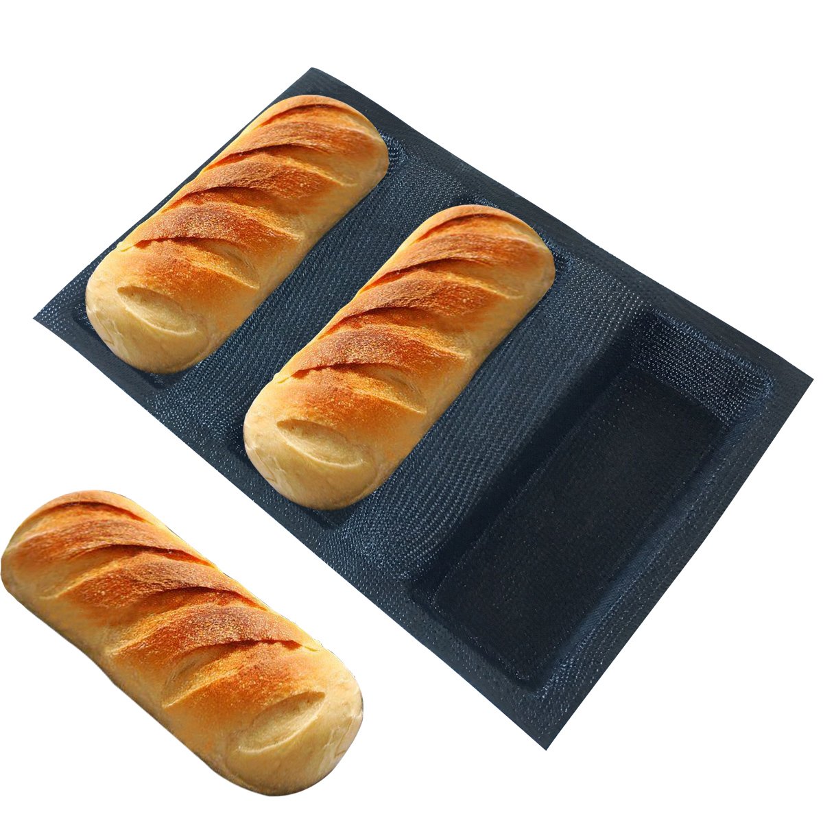 Non-Stick Square Silicone Bread Mold - Mesh Silicone Coated Fiberglass Baking Tray for Crusty Loaf Bread | Perfect for Small Toaster Ovens & Homemade Artisan Baking