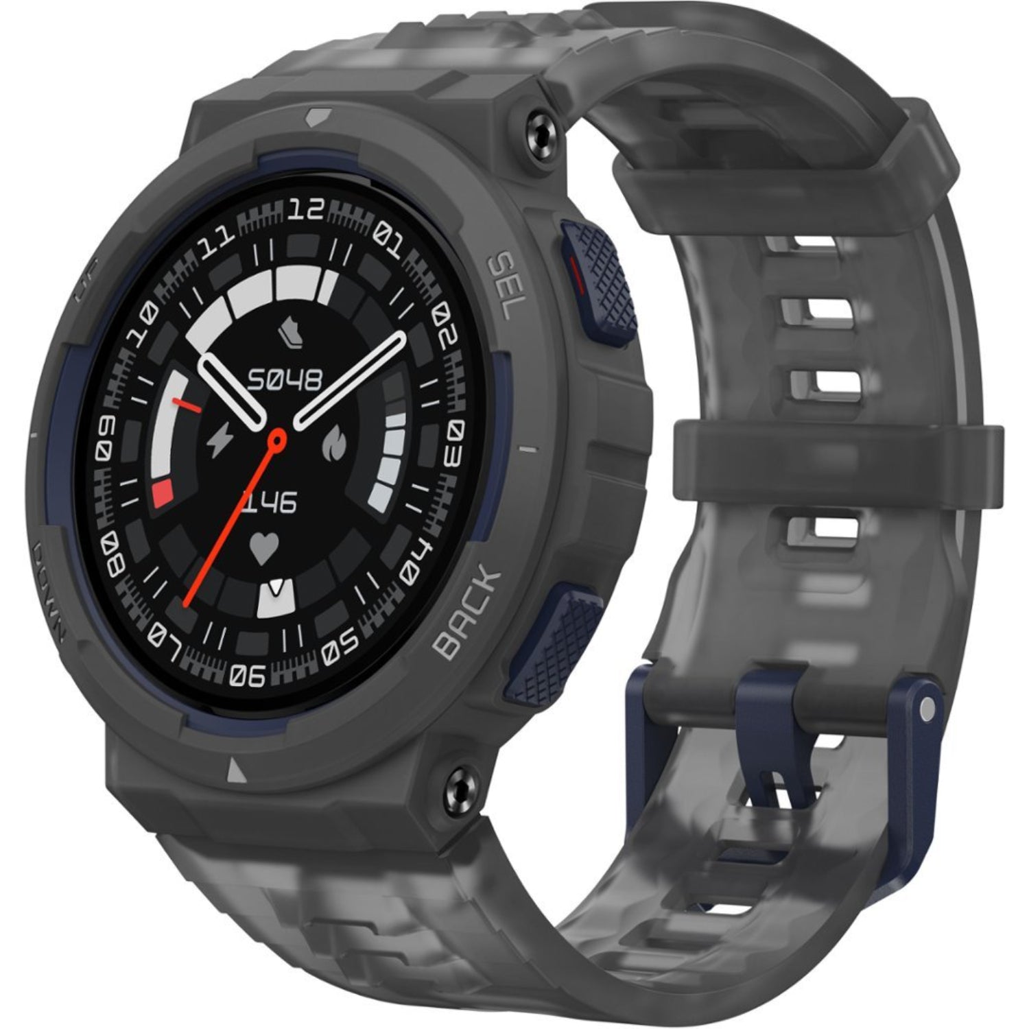Amazfit W2212US6N Active Edge Smartwatch - Gray | Fitness Tracker with Heart Rate Monitor, GPS & Waterproof Design for Running, Swimming & Outdoor Activities
