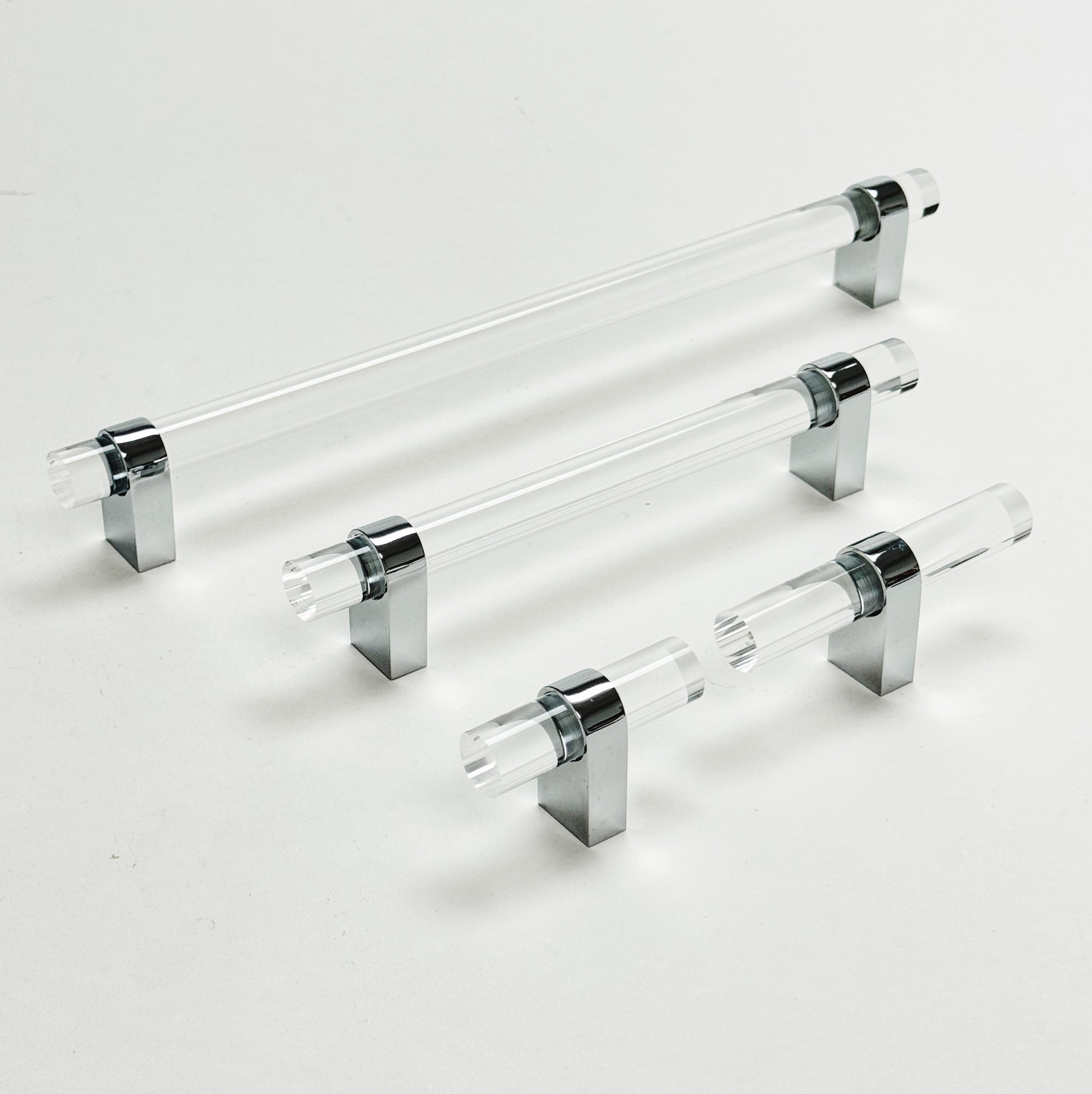 Lucite June Polished Chrome Drawer Pulls and Knobs - Vintage Style Cabinet Hardware for Kitchen & Bathroom Renovation - Easy to Install Drawer Handles for Dressers, Cabinets and Furniture