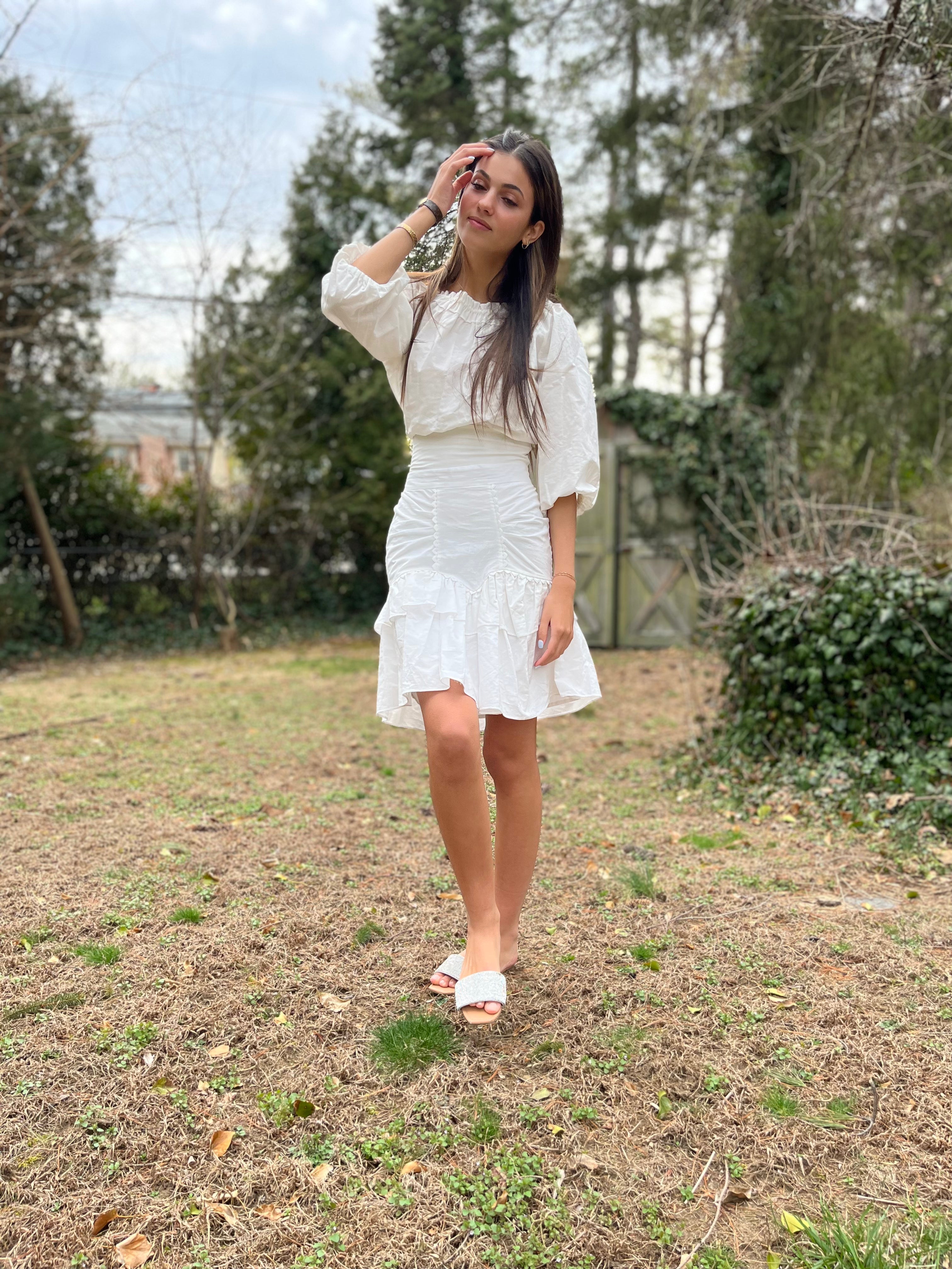 Women's White Cotton Linen Blend Skirt - Summer Casual A-Line Midi Skirt for Beach, Vacation & Everyday Wear