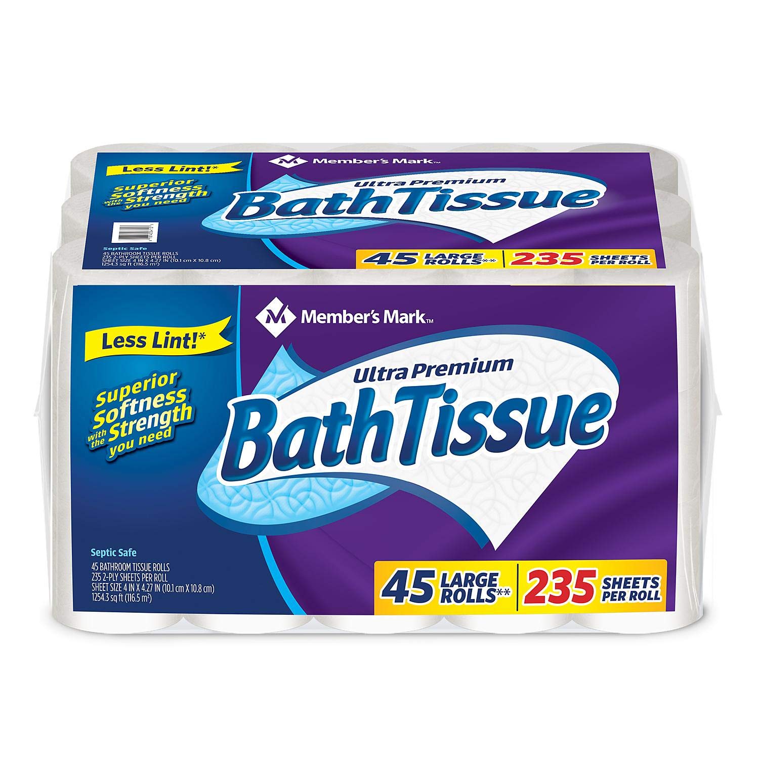 Ultra Premium Soft & Strong 2-Ply Toilet Paper - 3 Pack (45 Rolls, 235 Sheets per Roll) | Grease Resistant Bath Tissue for Luxury Comfort | Perfect for Homes, Hotels & Offices