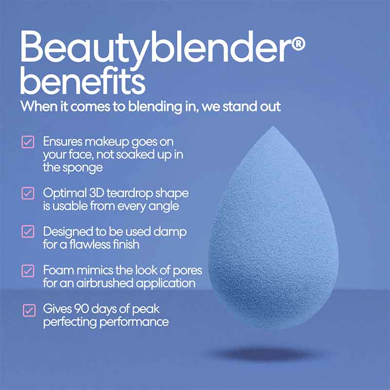 Beautyblender Denim Limited Edition Makeup Sponge - Flawless Foundation & Concealer Application for Professional Makeup Looks at Home or On-the-Go