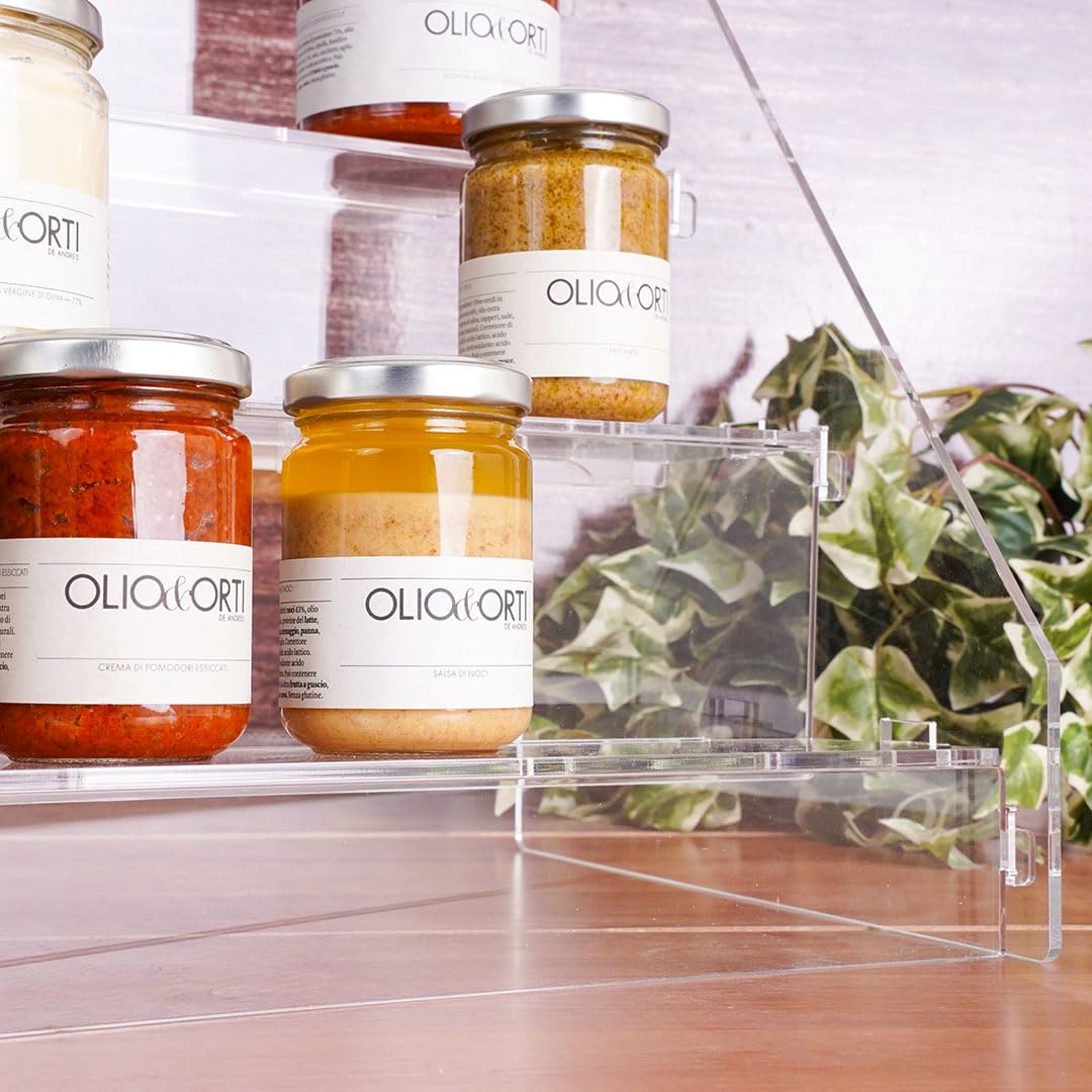 Danieli Acrylic 3-Tier Ladder Shelf - Clear Metacrylate Display Stand for Organizing Cupcakes, Desserts, Makeup & Spices | Perfect for Kitchen, Bakery, Beauty Salon & Retail Store Organization