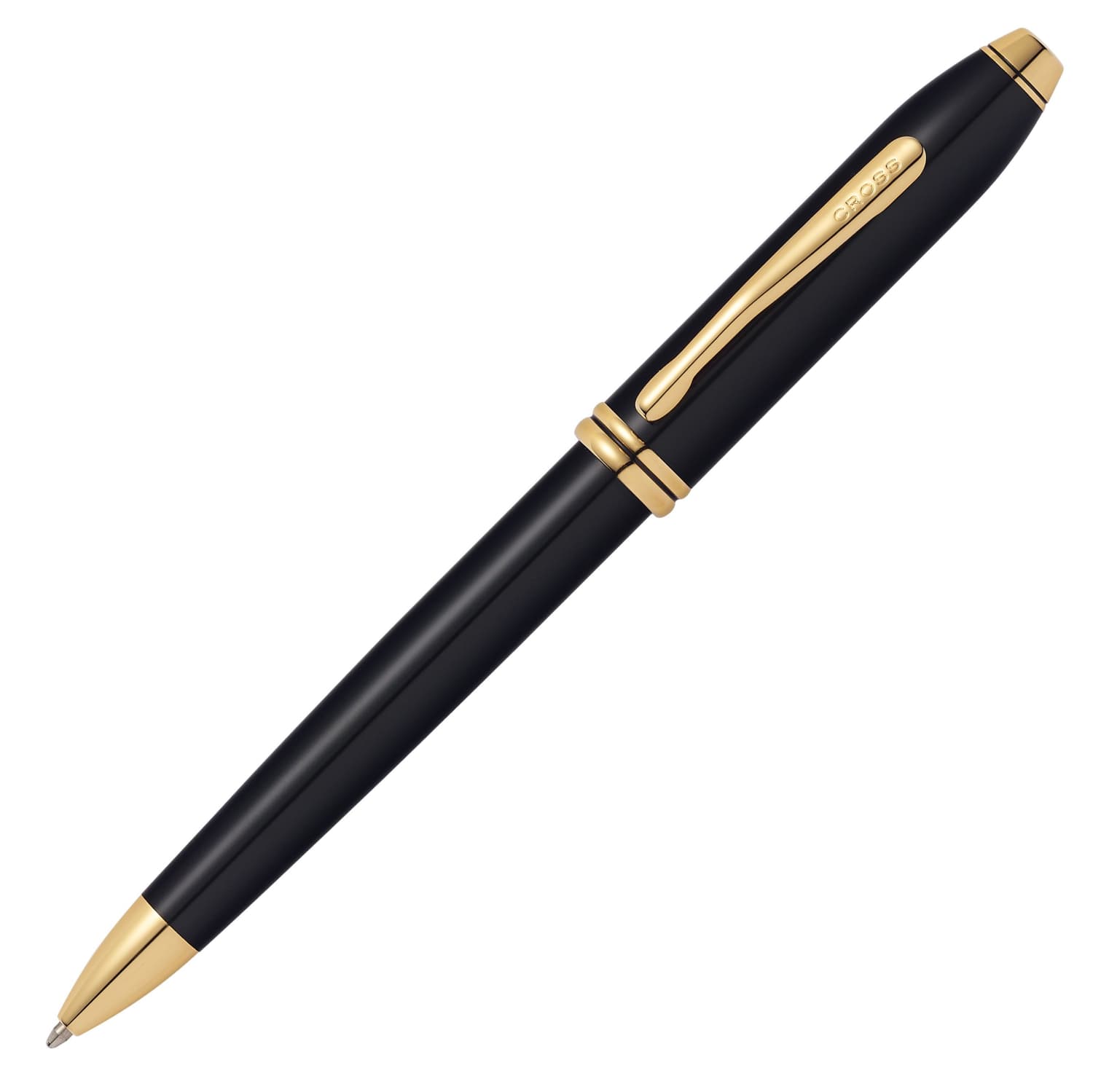 Cross Townsend Black Lacquer Ballpoint Pen with 23K Gold Trim - Premium Writing Instrument for Business, Gifting & Everyday Use
