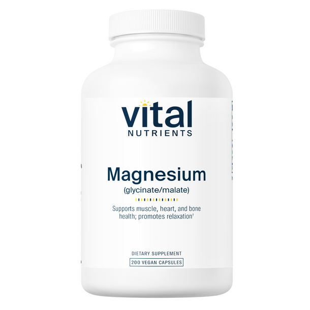Vital Nutrients Magnesium Glycinate Malate 120mg Supplement - Supports Muscle Relaxation, Sleep & Stress Relief for Active Lifestyles