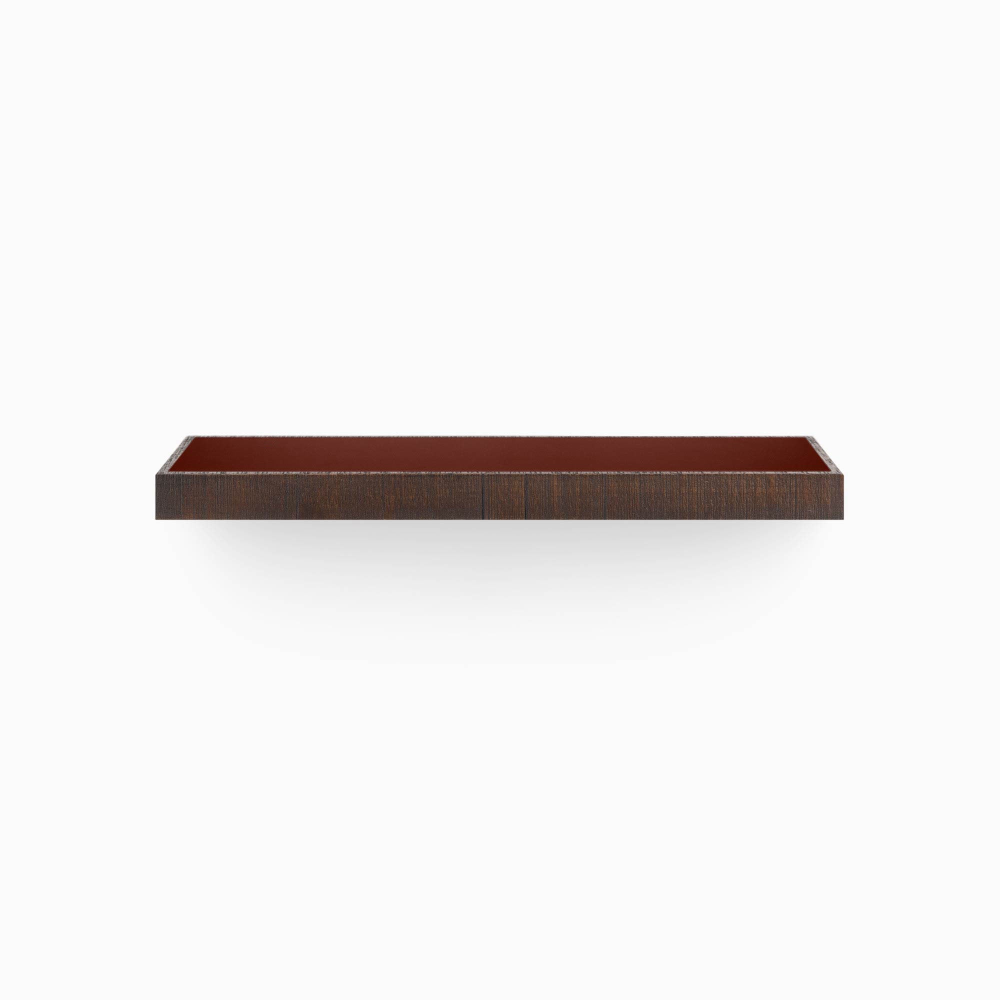 Rustic Floating Shelf with Espresso Inlay - Handmade Wood Wall Shelf for Kitchen, Bathroom, or Living Room Decor