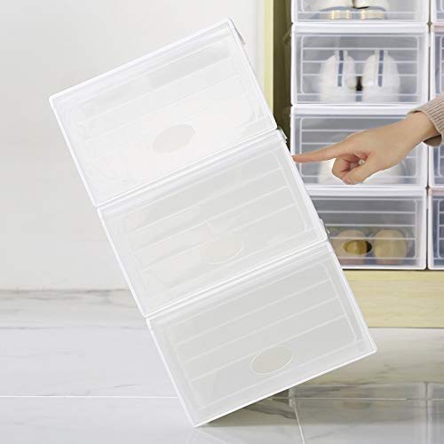 6-Pack Stackable Clear Plastic Shoe Boxes for Sneaker Storage & Wardrobe Organization