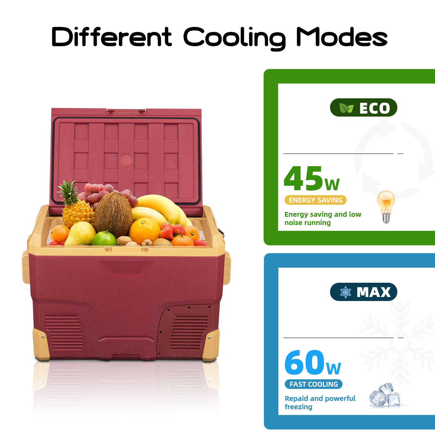 Alpicool IR42 Red 12V Portable Car Refrigerator - 42 Quart Compact Freezer for Road Trips, Camping & Outdoor Adventures