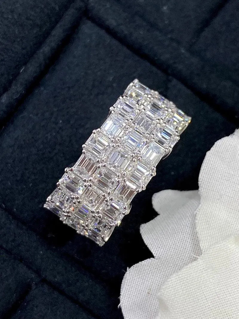 18K White Gold Diamond Ring for Women - 3.57 Carat Natural Diamond Engagement Ring, Luxury Wedding Band, Custom Jewelry | Perfect for Proposals, Anniversaries & Special Occasions
