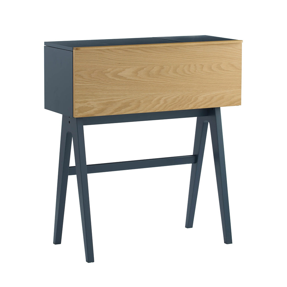 VALEN Study Desk 96cm Blue Space & Oak - Perfect for Home Office, Student Study & Small Space Workstation