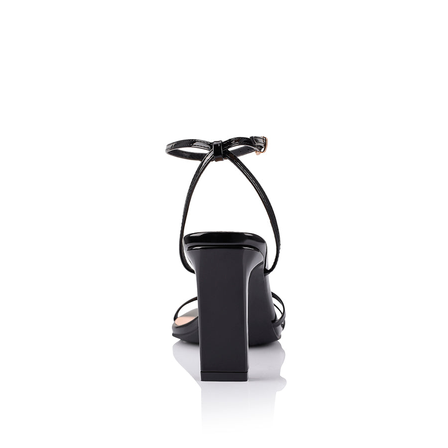 Kimmy Slim Strappy Heels - Black Patent Leather High Heels for Women | Elegant Dress Shoes for Party, Wedding & Evening Events