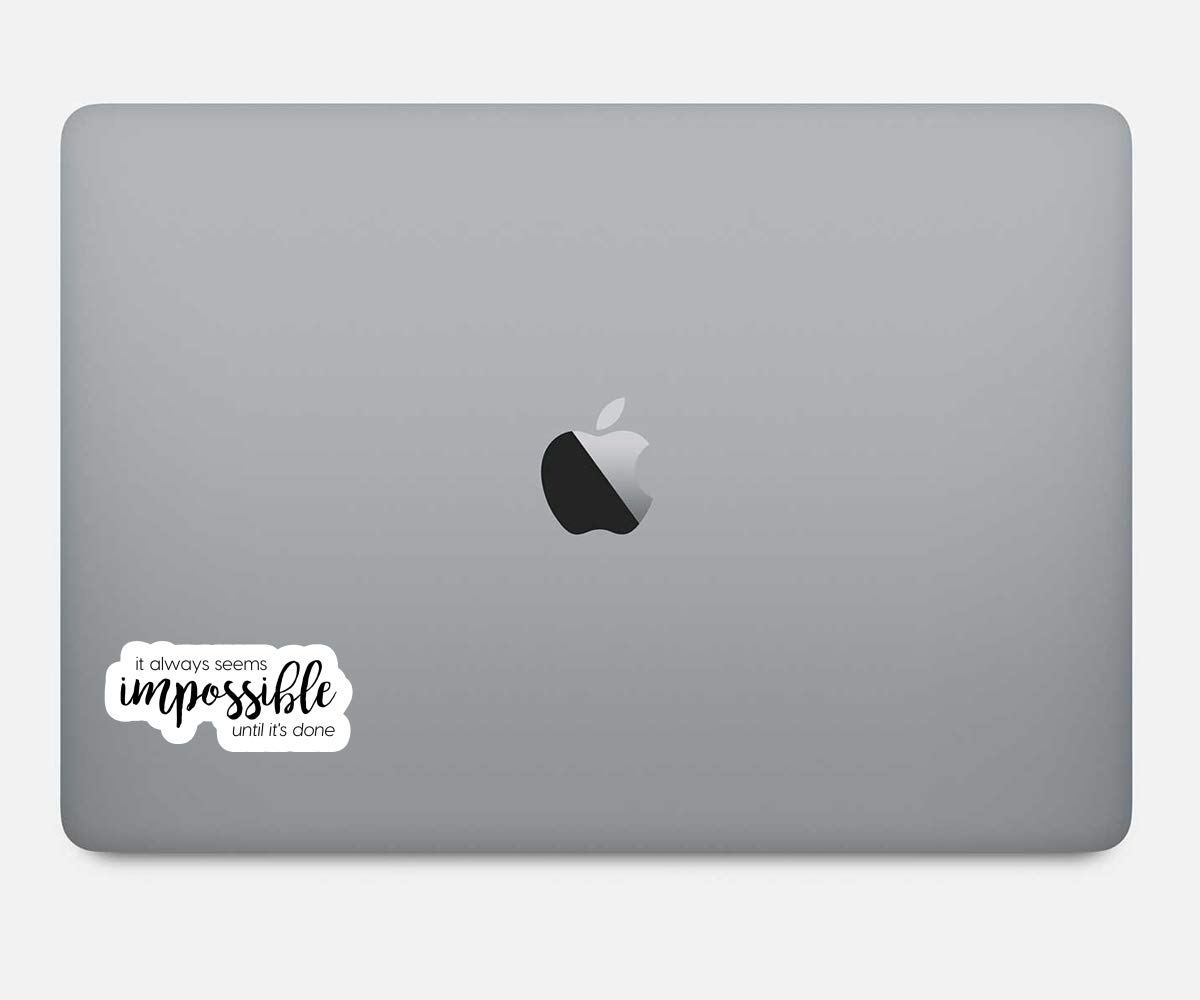 Inspirational 'It Always Seems Impossible Until It's Done' Vinyl Stickers (4 Pack) - 2.5 Inch Motivational Decals for Laptop, Phone, Tablet - Perfect for Office, School, Gym & Personal Motivation