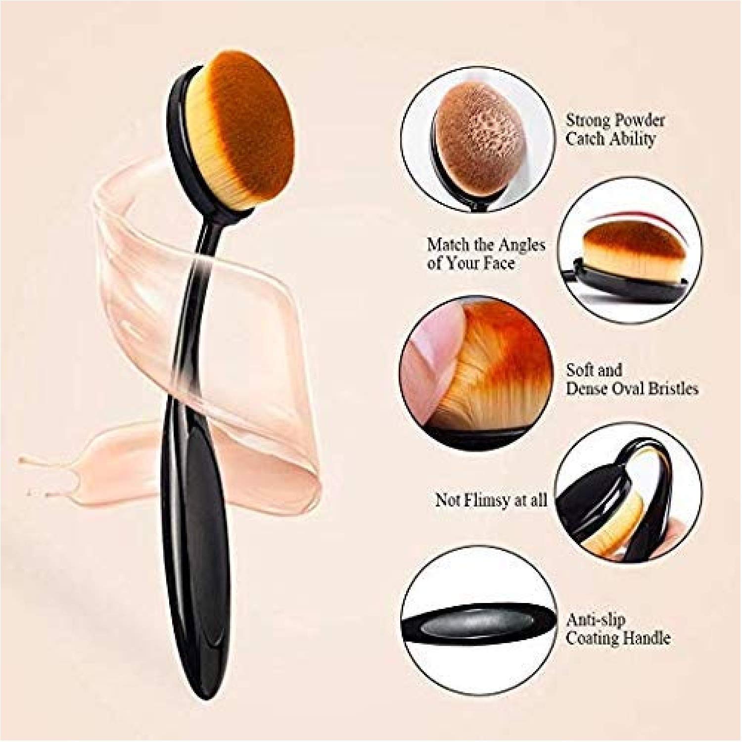 3+1 Pcs Professional Makeup Sponge Set with Foundation Brush - Beauty Blender for Liquid, Cream & Powder - Perfect for Flawless Foundation & Contouring - Ideal for Everyday Makeup, Bridal & Professional Use