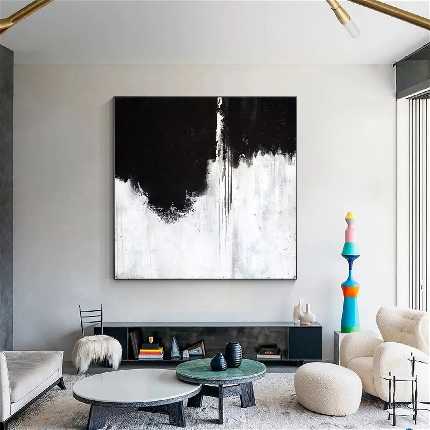 Abstract Painting #AB 441 - Modern Wall Art Decor for Living Room, Bedroom & Office - Unique Handmade Canvas Artwork