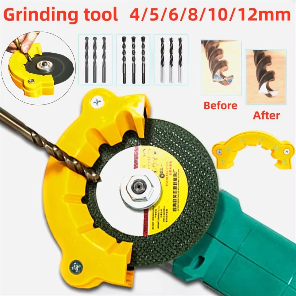 2025 New Drill Bit Sharpener Attachment for Angle Grinder - Portable Multi-Specification Sharpening Tool for Carbide & Cobalt Drill Bits (3PC) - Perfect for DIY Projects, Metalworking, and Woodworking