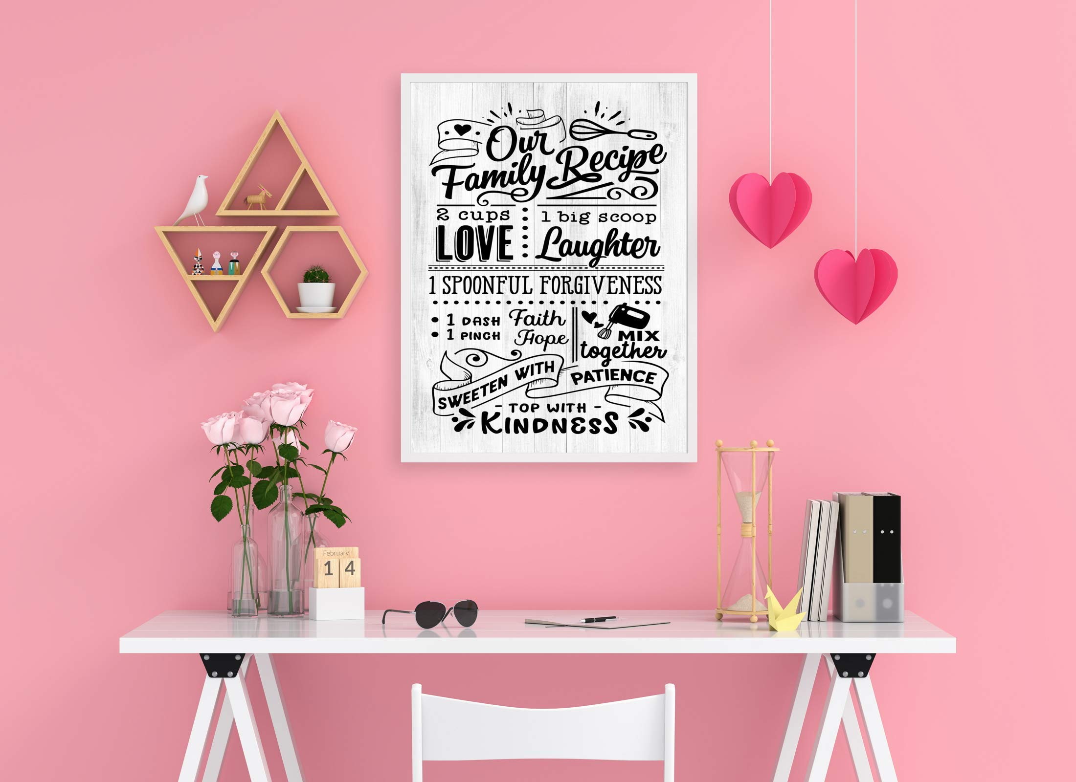 Happy Signs for Home Decor | Family Recipe Kitchen Wall Art, Cute Typography Fun Character Kitchen Decor | 8x10 Unframed Prints | Perfect for Farmhouse, Apartment & Gift Giving