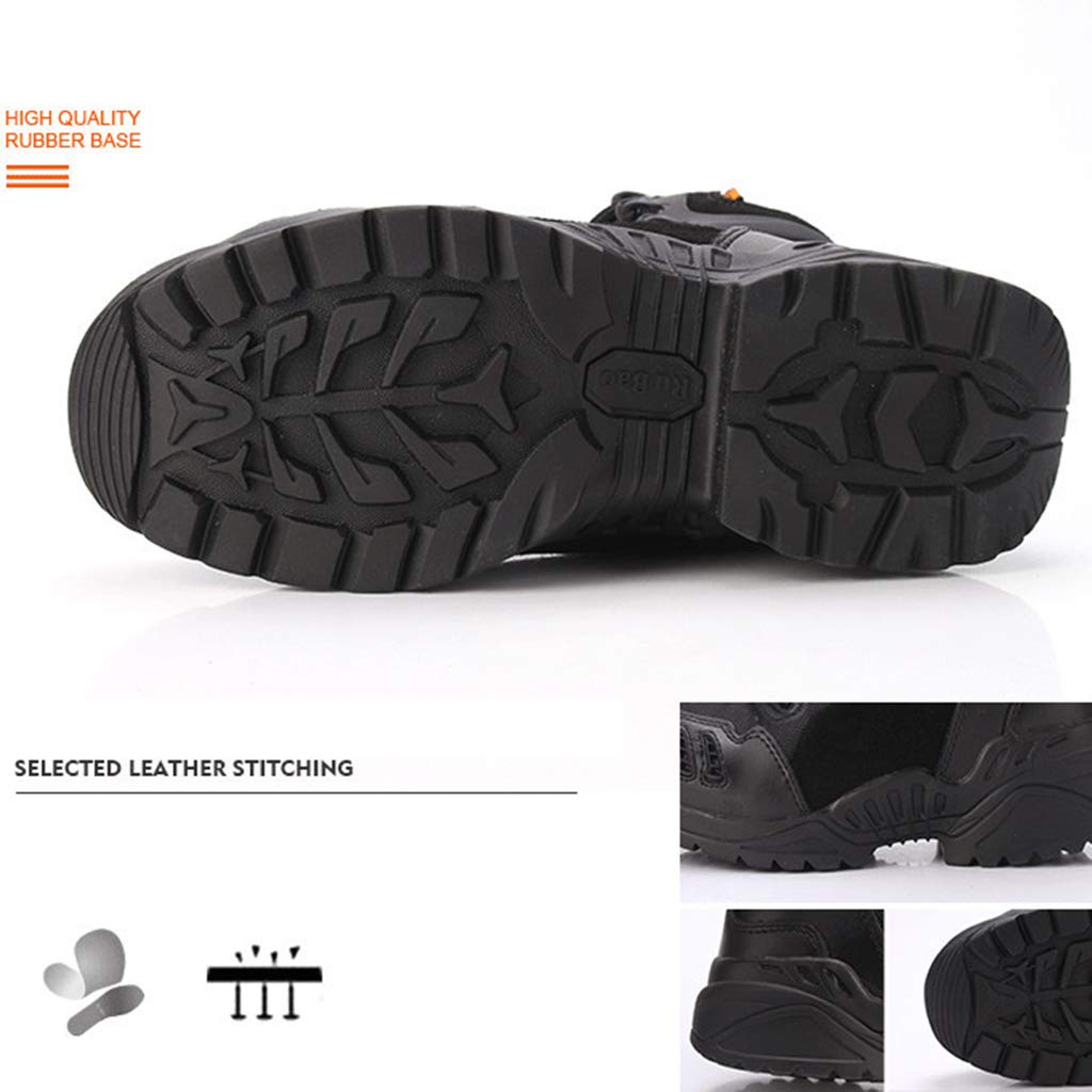 Men's Tactical Boots - Military Combat Boots for Hiking, Camping & Outdoor Activities | Desert Shock Absorption Boots | Black Size 44/UK 9.5/US 10 | Perfect for Army Training, Hunting & Adventure Sports
